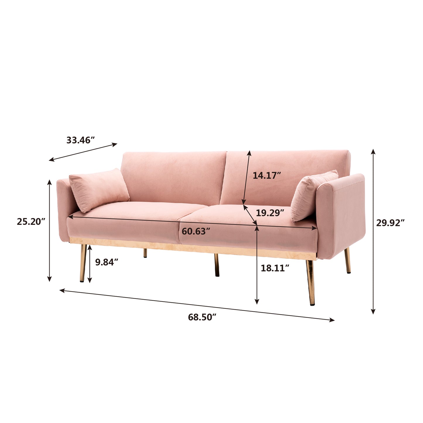 COOLMORE Velvet Sofa: Accent & Loveseat with Metal Feet - Stylish and Comfortable | Various Colors & Sizes Available