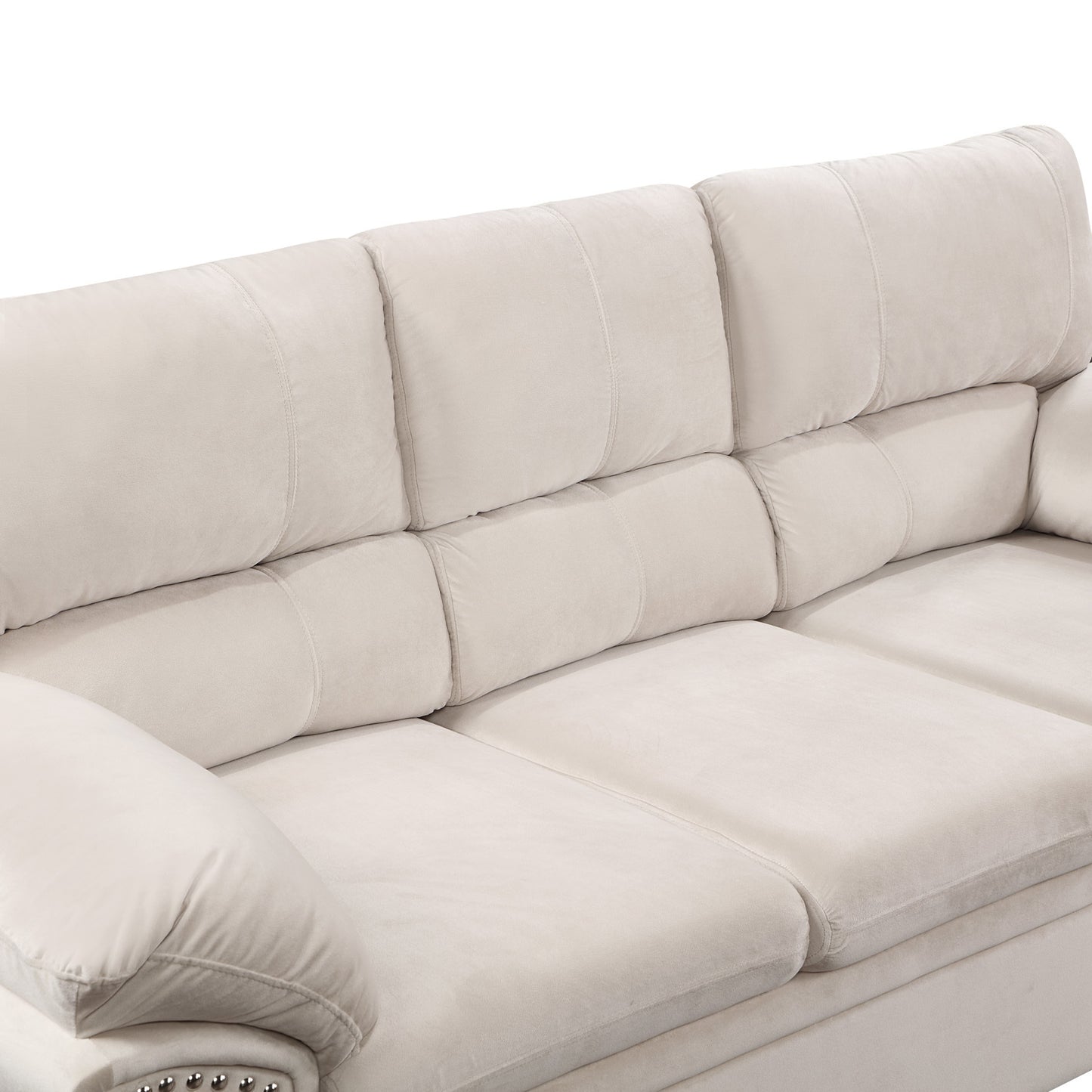 Set1+2+3 Sofa Velvet for Living Room, Bedroom, Office Beige: Comfortable and Stylish Velvet Sofa Set for Multiple Spaces
