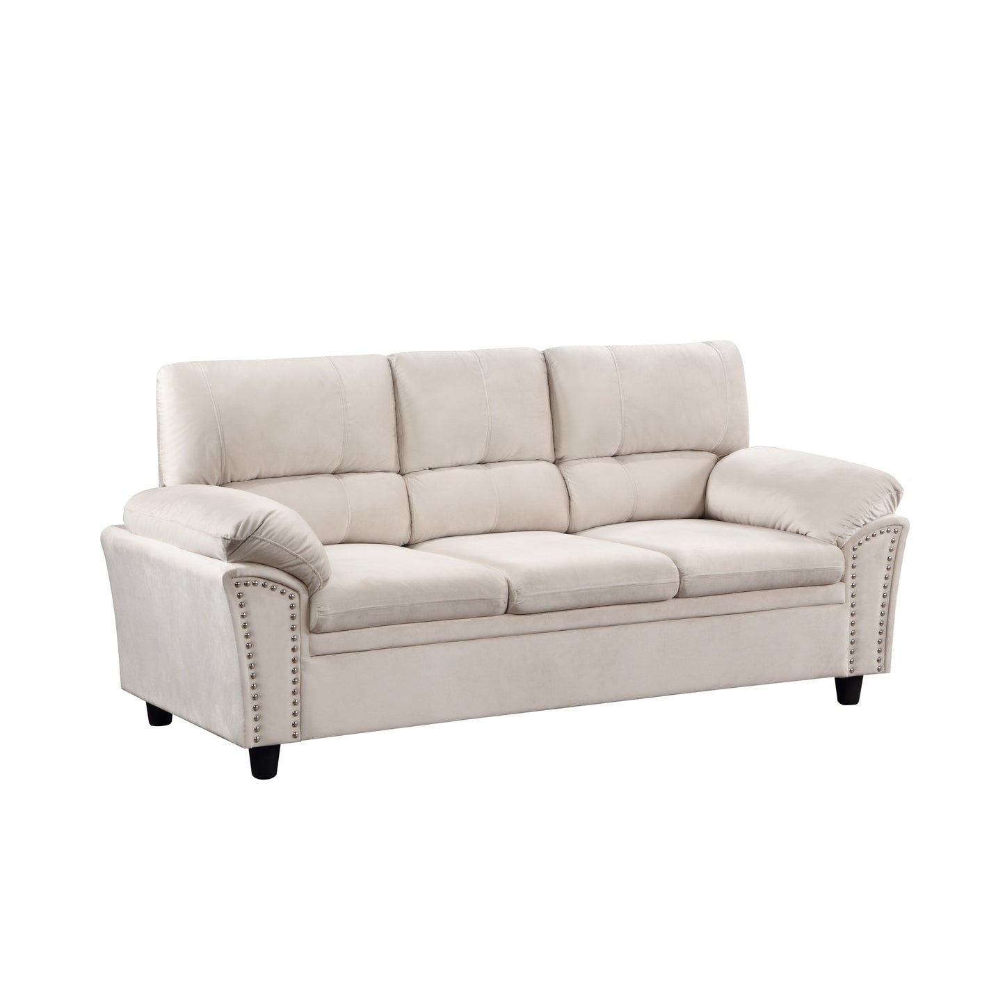 Set1+2+3 Sofa Velvet for Living Room, Bedroom, Office Beige: Comfortable and Stylish Velvet Sofa Set for Multiple Spaces