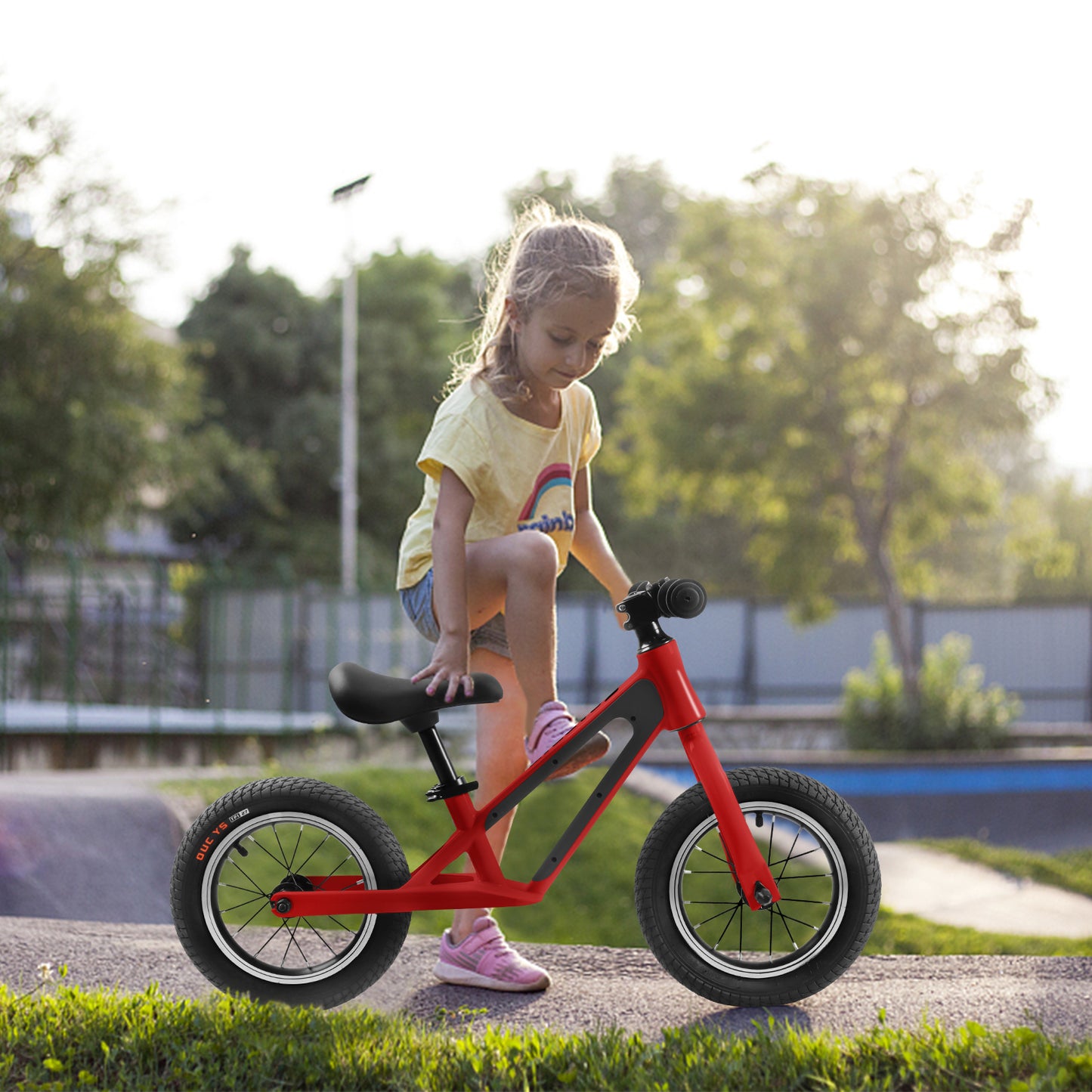 ECARPAT Balance Bike: Lightweight Toddler Bike with 12" Rubber Foam Tires, Adjustable Seat - Ages 1-5 Years