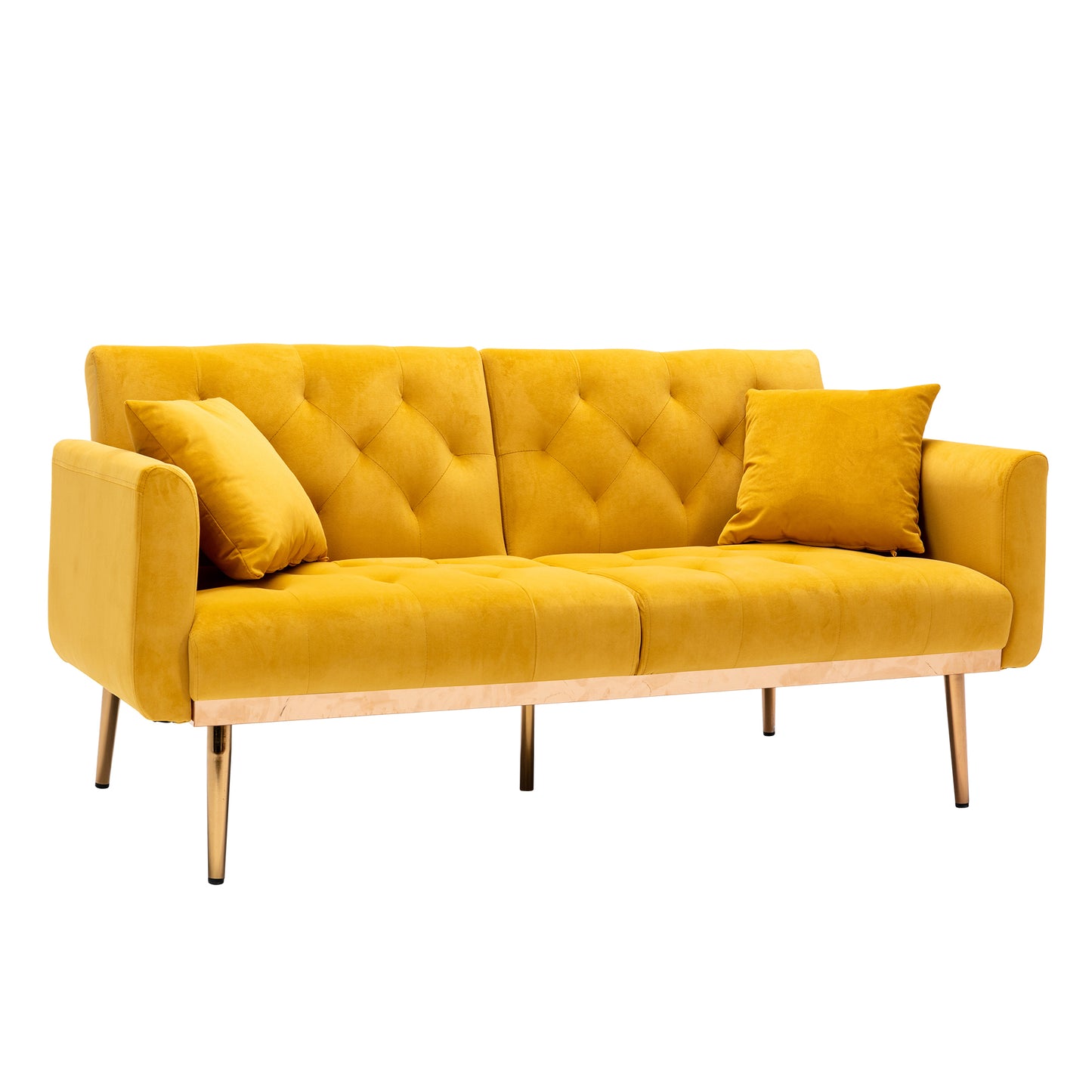 COOLMORE Velvet Sofa: Accent Loveseat with Rose Gold Metal Feet - Elegant and Stylish Upholstered Seating for Your Home Décor