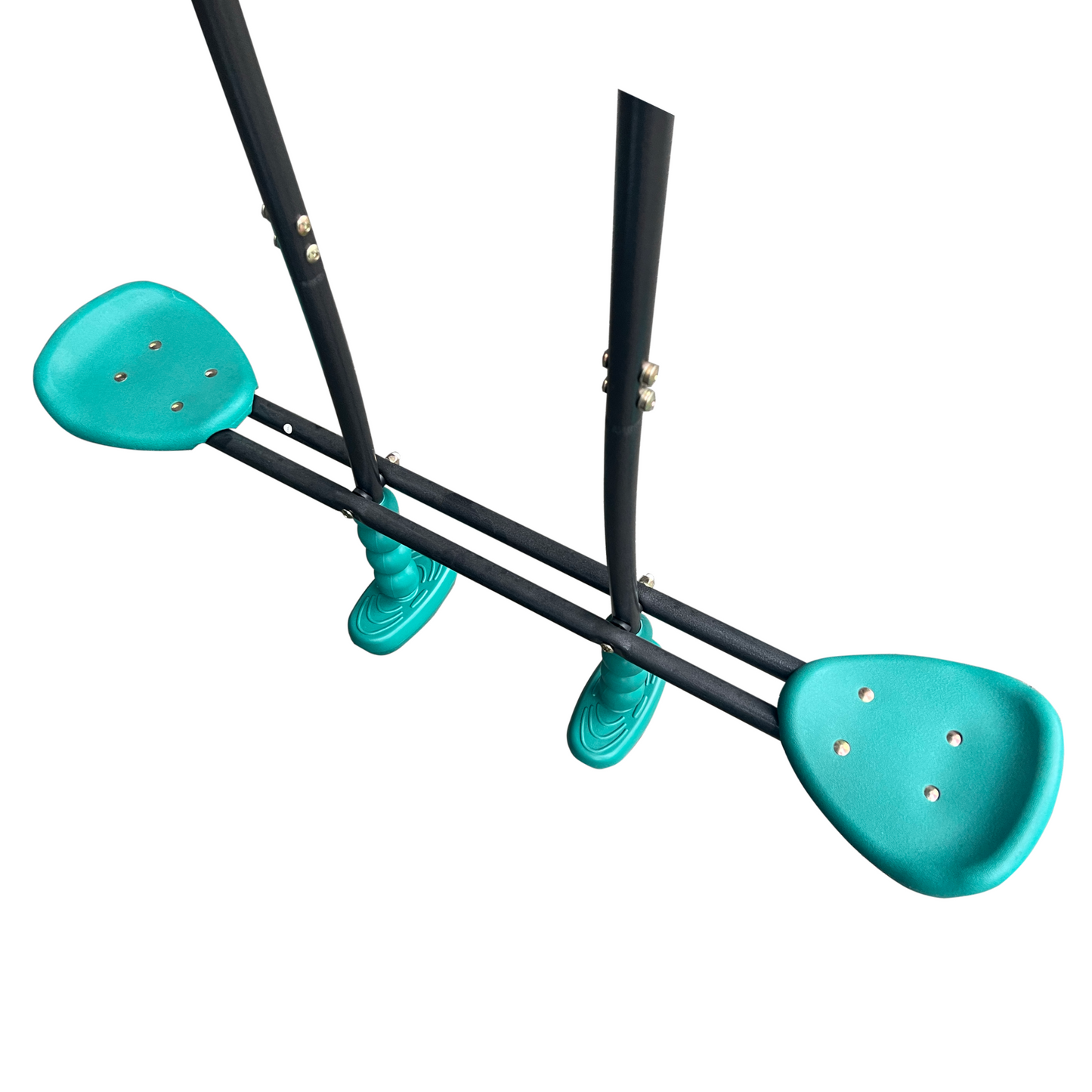 Blackish Green Four Function Swingset with Metal Plastic Swing Seat - 550lbs, Outdoor Playground for Age 3+