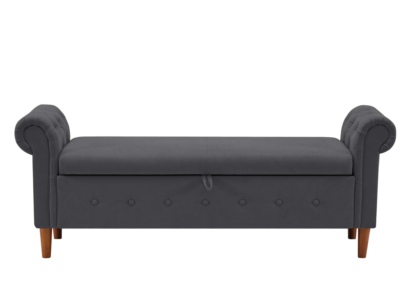Dark Gray Multifunctional Storage Rectangular Sofa Stool: Spacious and Stylish Seating with Concealed Storage
