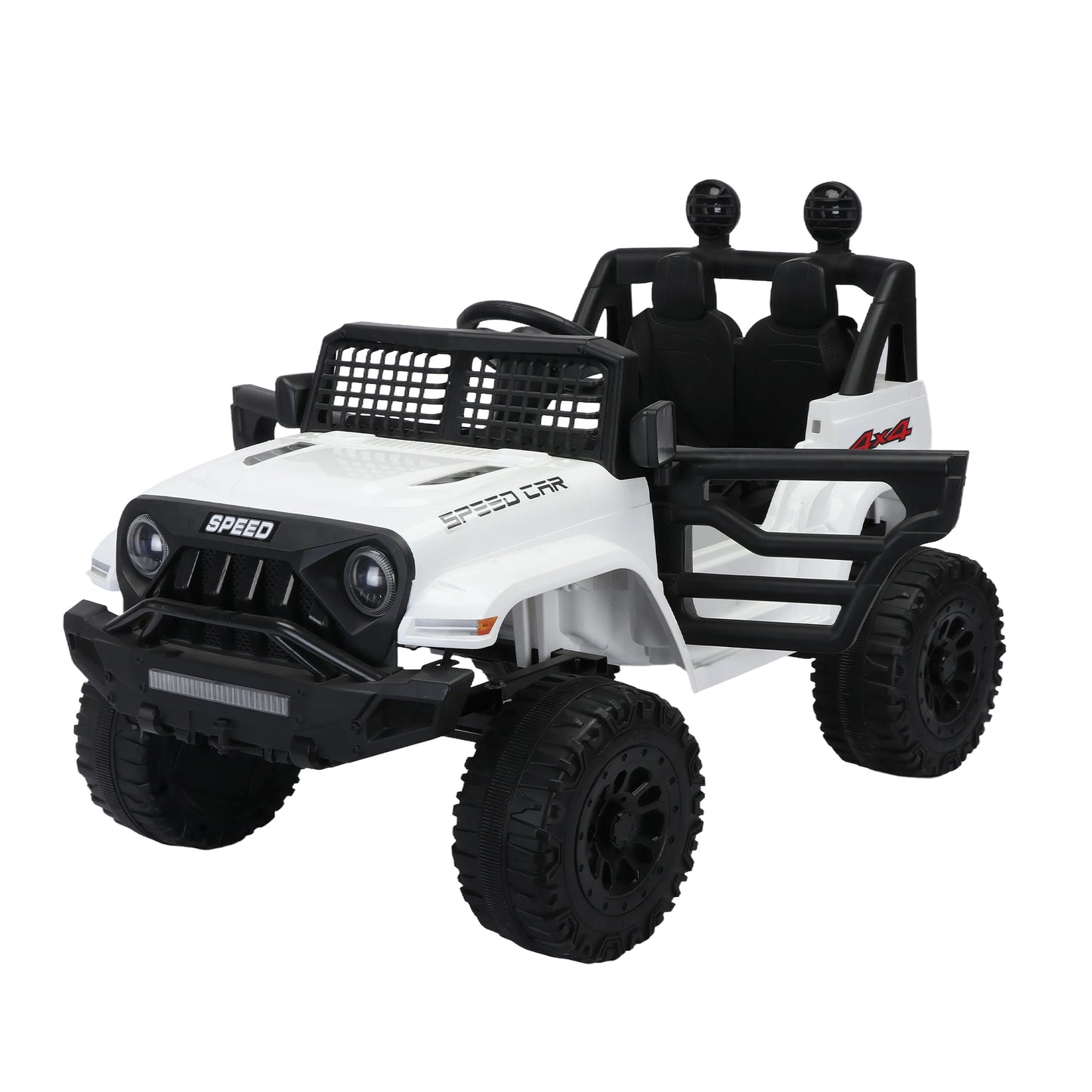 12v7A Kids Ride on Truck Car w/Parents Remote Control, 2.4G, Three-Speed Adjustable, Power Display, USB, MP3, Bluetooth, LED Light, Three-Point Safety Belt