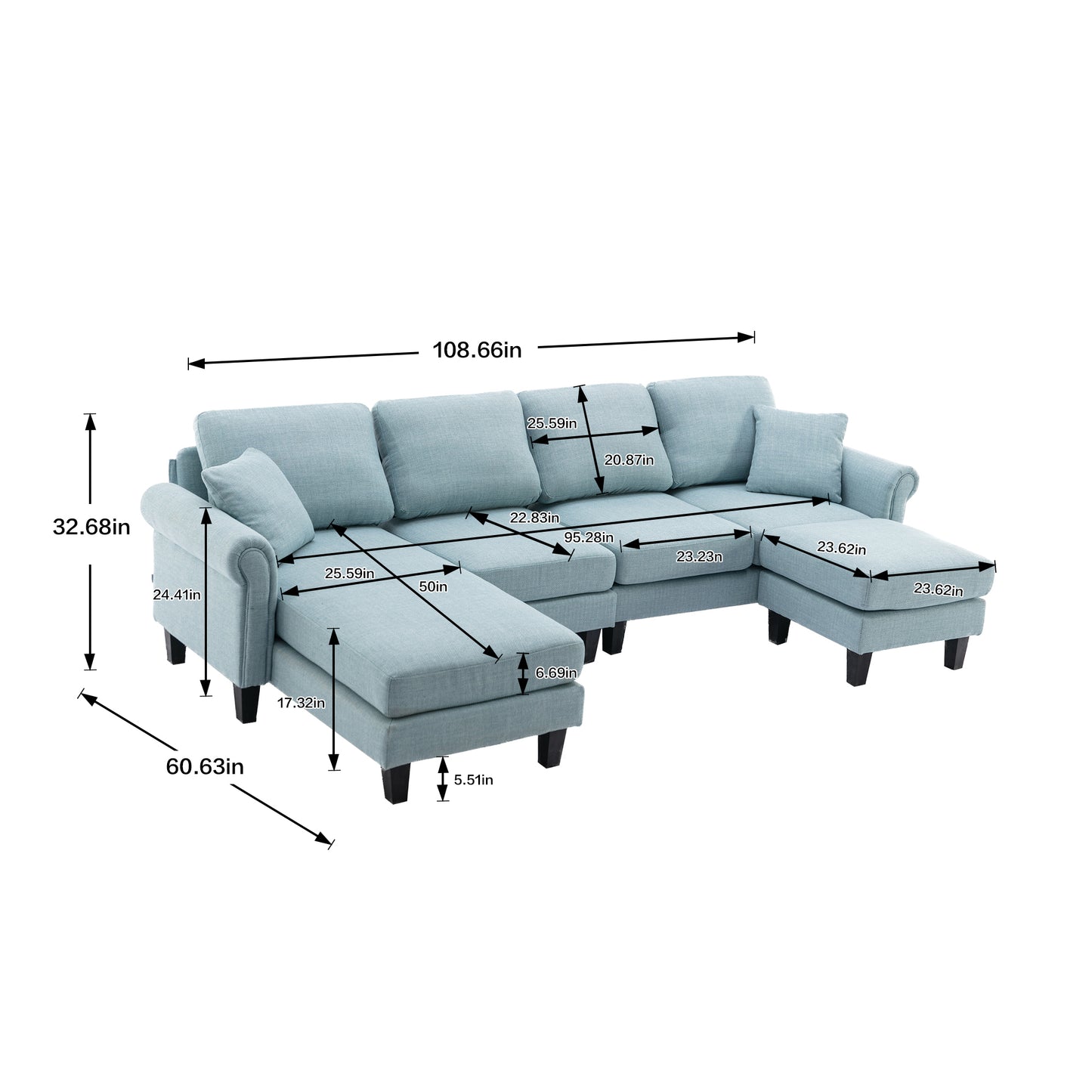 Accent Sofa Sectional for Living Room - COOLMORE: Comfortable and Stylish Choice, Various Colors and Sizes Available