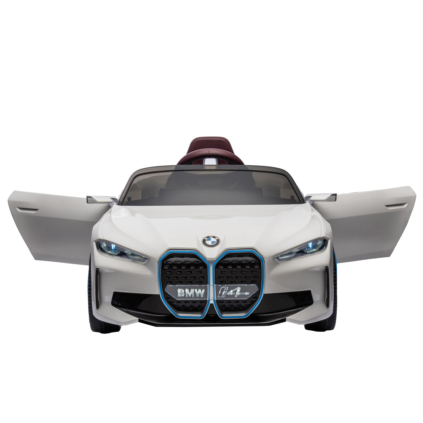 Licensed BMW I4 12V Kids Ride-On Car: 2.4G Remote Control, Electric, 3-Speed, Power Display, USB, MP3, Bluetooth, LED Lights, Safety Belt, Story - Black