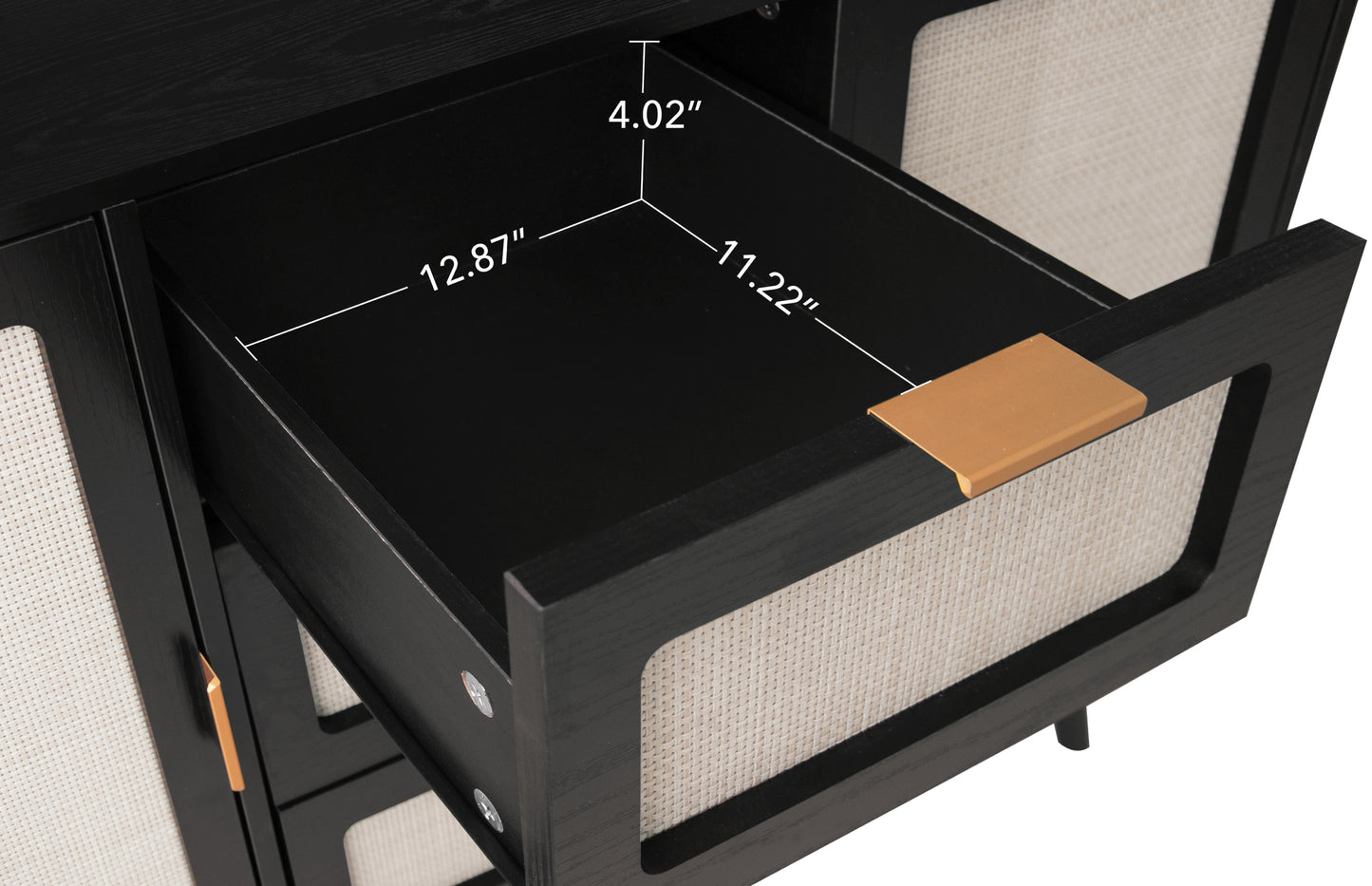 2 Door 3 Drawer Accent Storage Cabinet for Living Room Bedroom