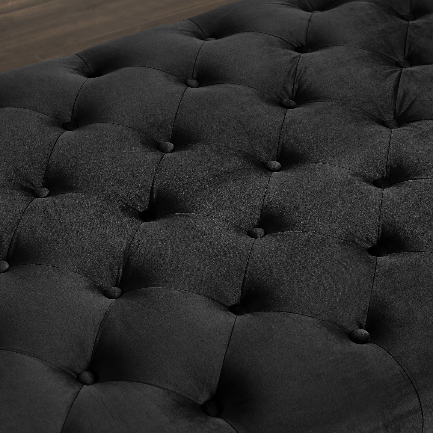 Black Rectangular Large Sofa Stool - 2038: Stylish, Comfortable, and Spacious Seating Solution