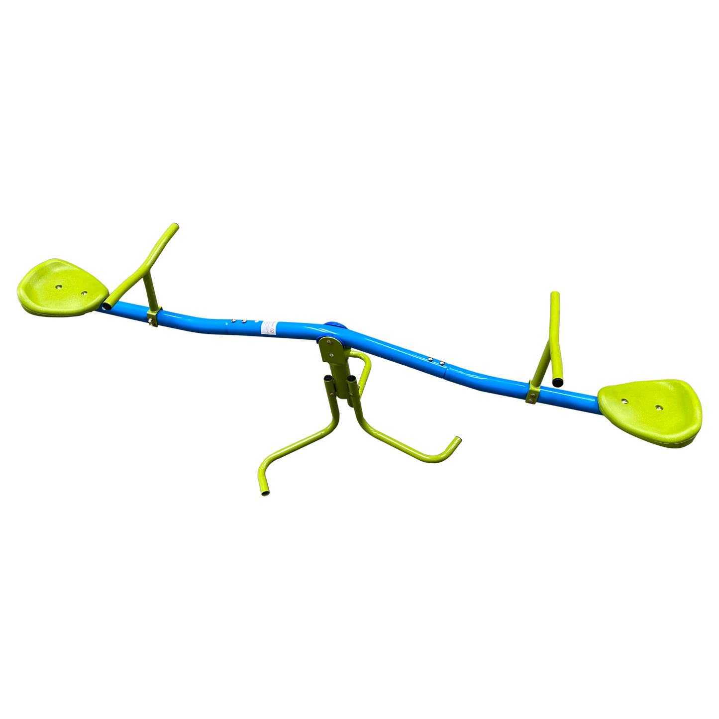 XSS005 Outdoor Playground 360° Twirl Seesaw with Plastic Seat - Green/Blue, Age 3+
