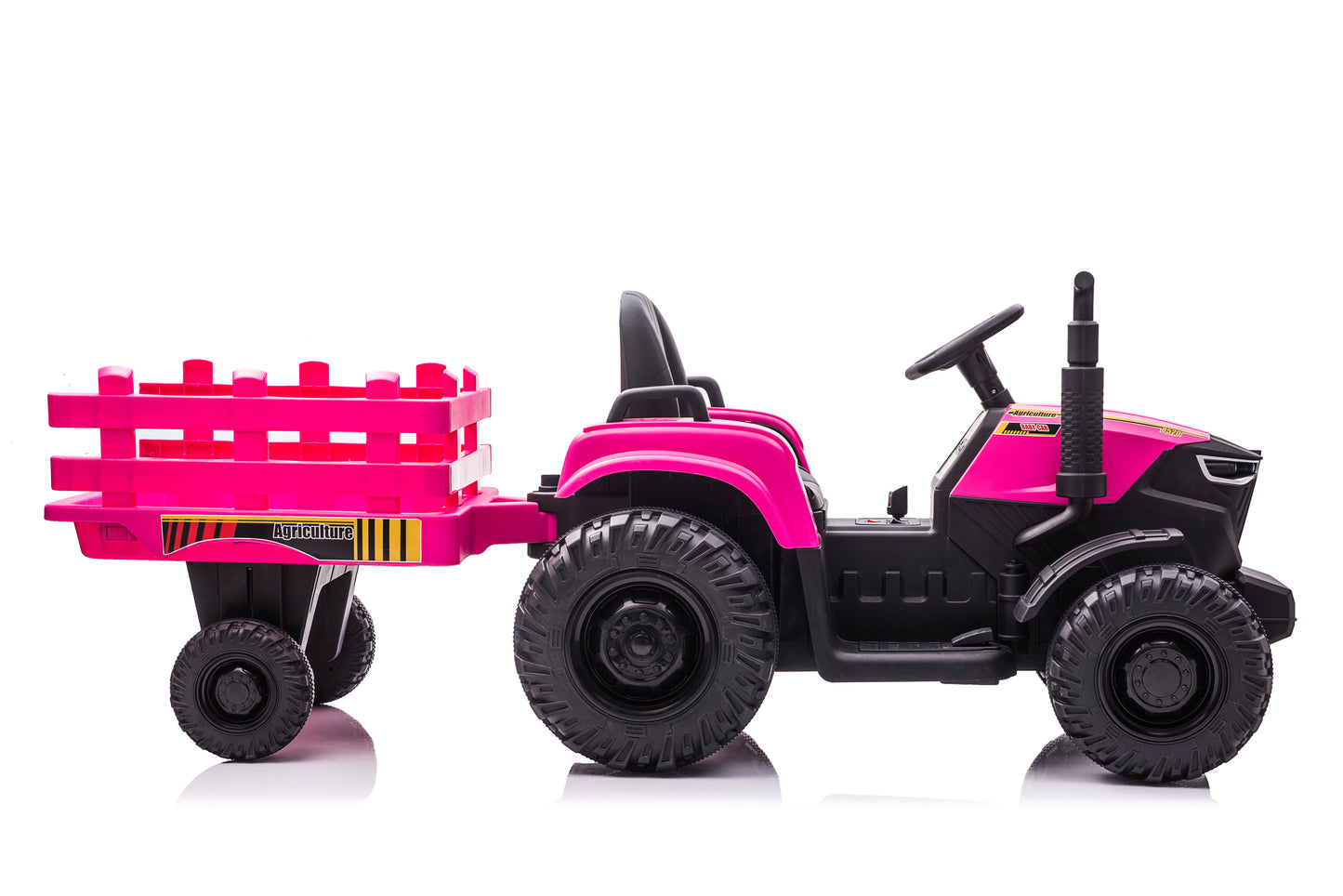 24V Tractor Double Drive Children Ride-on Car: 200W*2 12V9AH*2 Battery, 2.4G RC Key Start, Front & Backward, High & Low Speed, Tractor Sound, Front Light, USB, MP3, Power Display - Red, Blue, Green