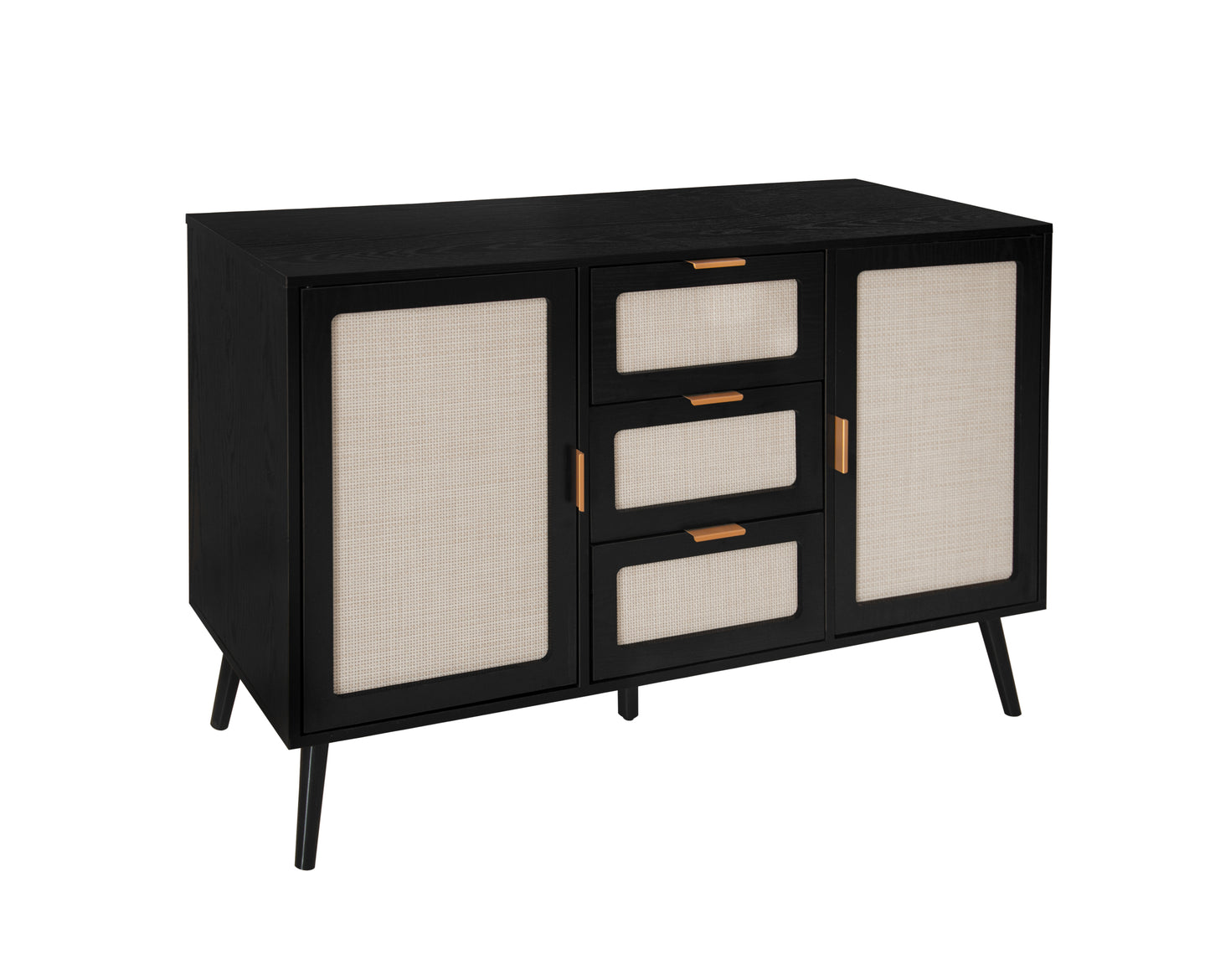 2 Door 3 Drawer Accent Storage Cabinet for Living Room Bedroom