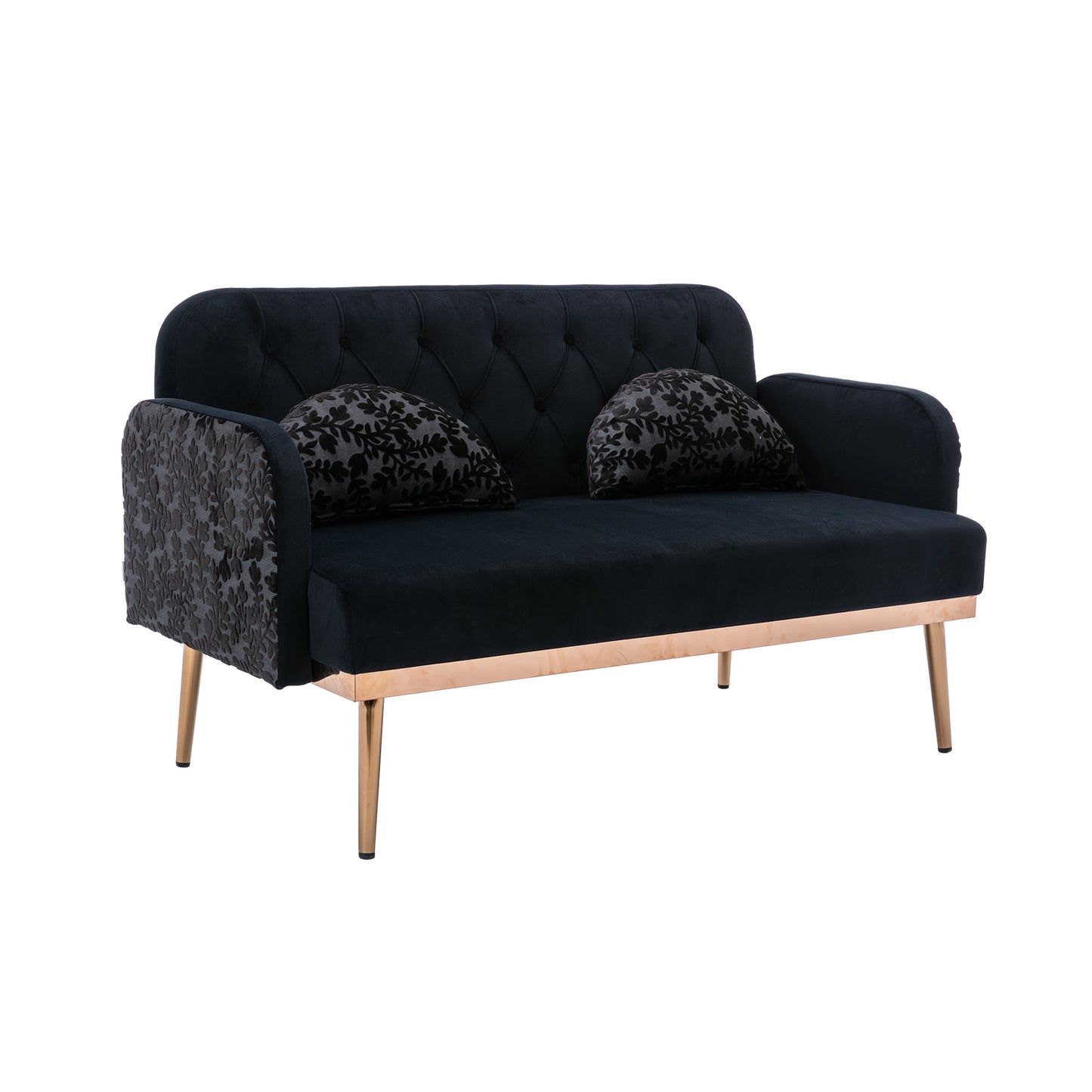 COOLMORE Velvet Sofa: Metal Feet Accent Loveseat Sofa