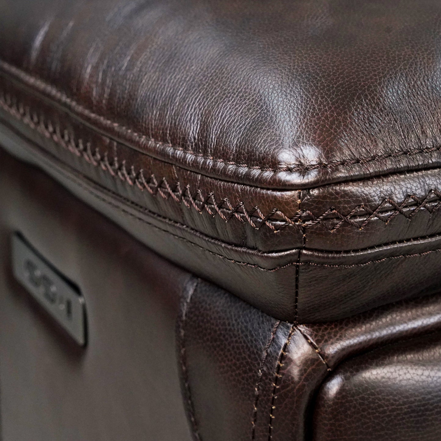 Top Grain Leather Power Reclining Sofa | Adjustable Headrest | Big Size | Cross Stitching | Multiple Colors