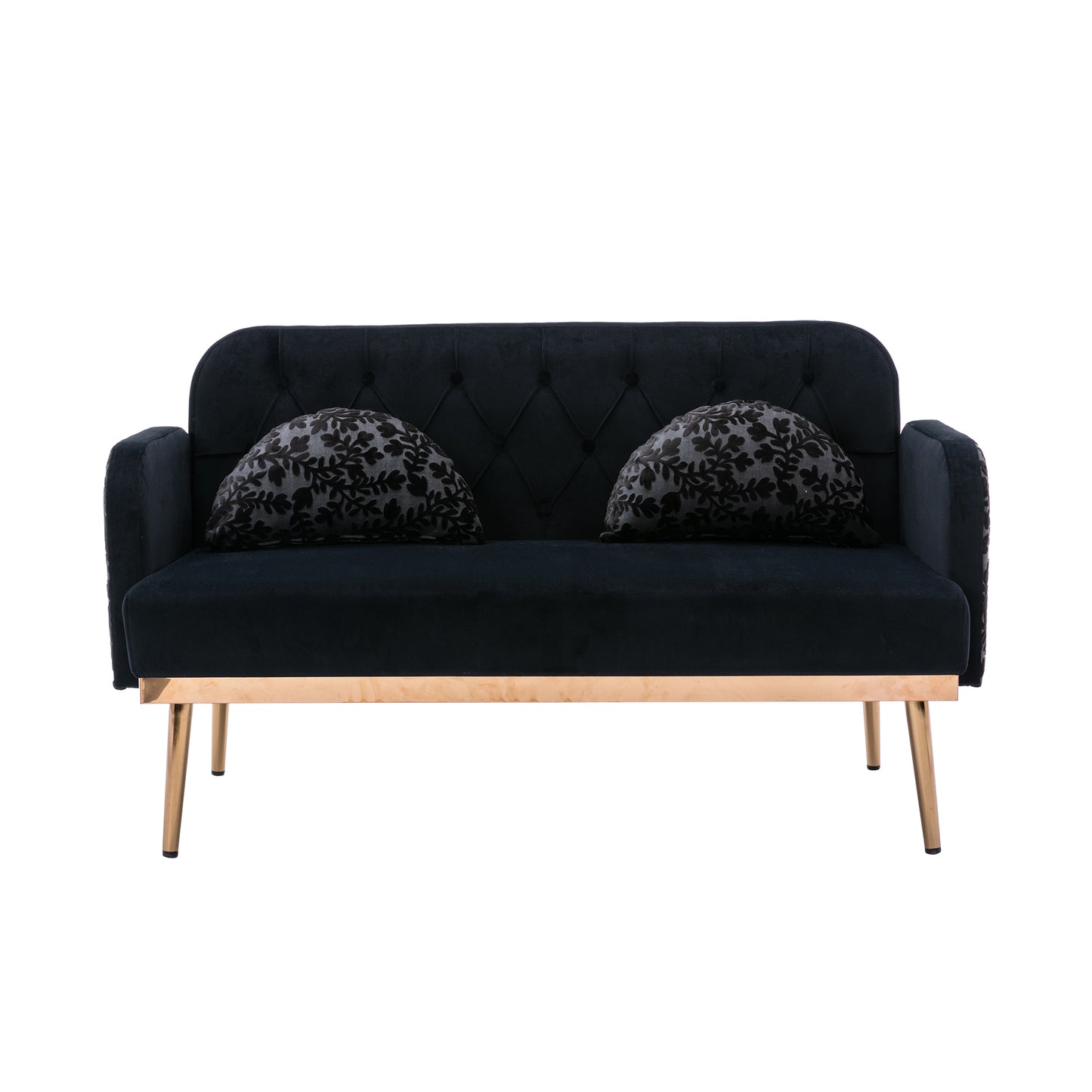 COOLMORE Velvet Sofa: Metal Feet Accent Loveseat Sofa