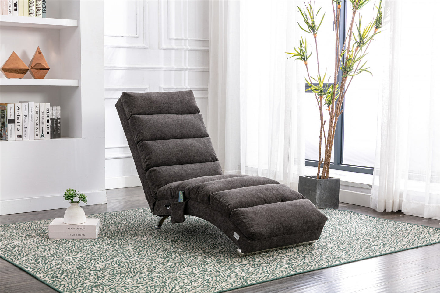 Linen Chaise Lounge Indoor Chair: Modern Long Lounger for Office or Living Room - COOLMORE.