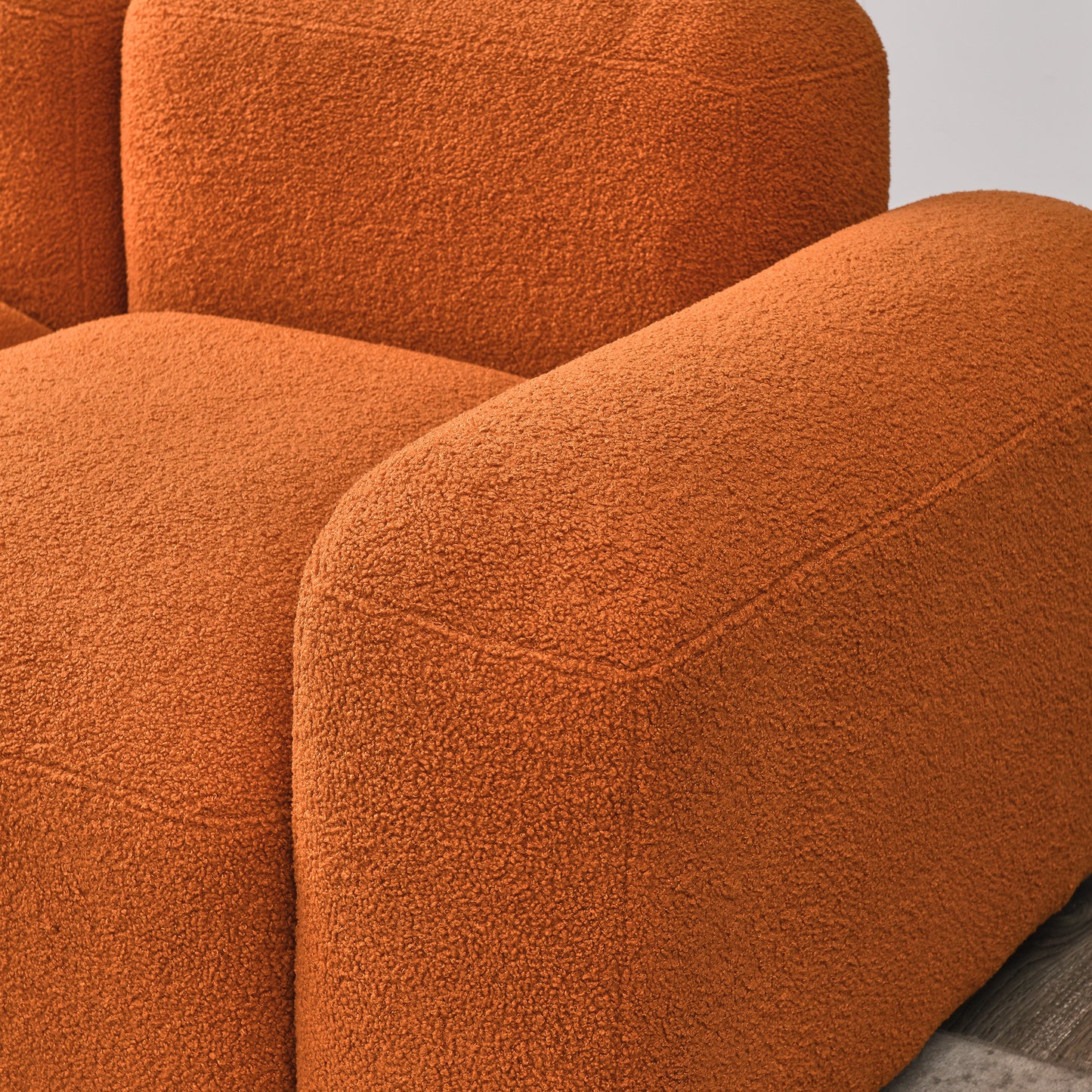 L-Shape Modular Sectional Sofa, DIY Combination, Teddy Fabric, Orange - Comfortable and Stylish Furniture for Your Home