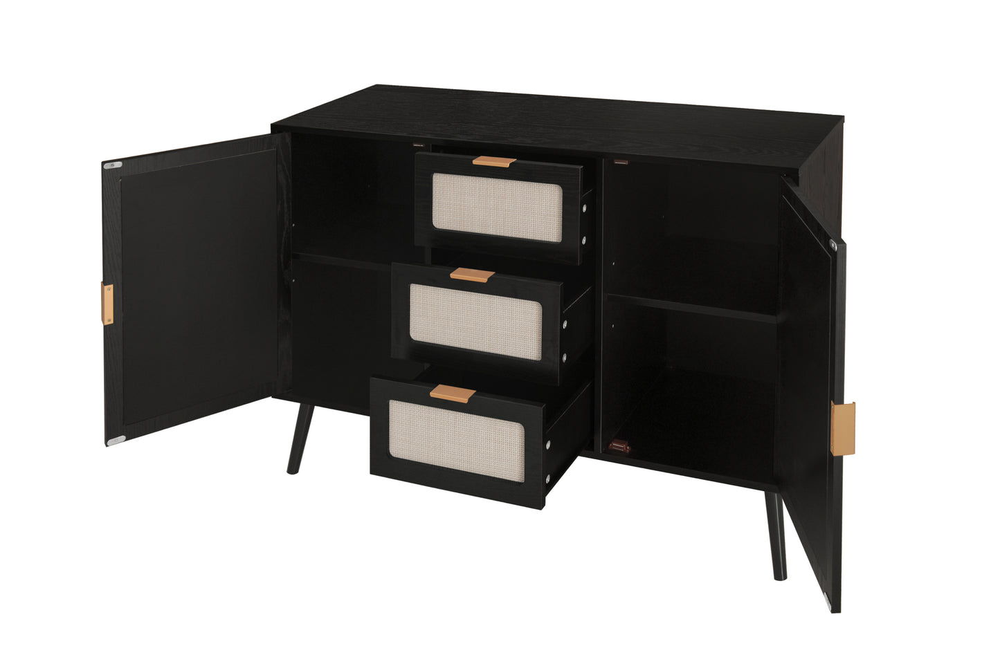 2 Door 3 Drawer Accent Storage Cabinet for Living Room Bedroom