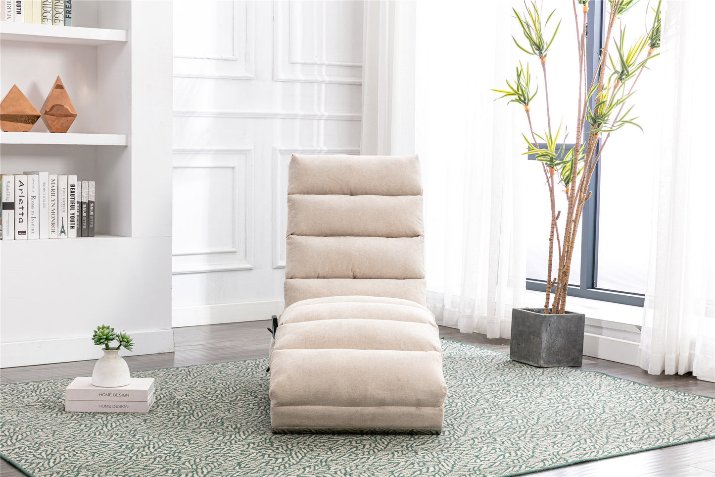 COOLMORE Linen Chaise Lounge: Modern Long Lounger for Office or Living Room - Indoor Chair with Stylish Design, Comfortable Seating, and Versatile Use - Available in Various Colors and Sizes