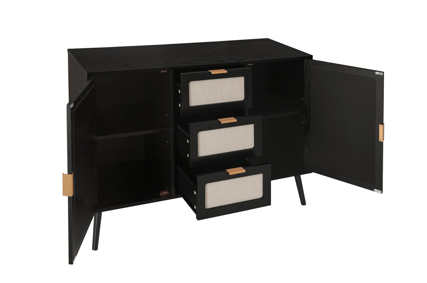 2 Door 3 Drawer Accent Storage Cabinet for Living Room Bedroom