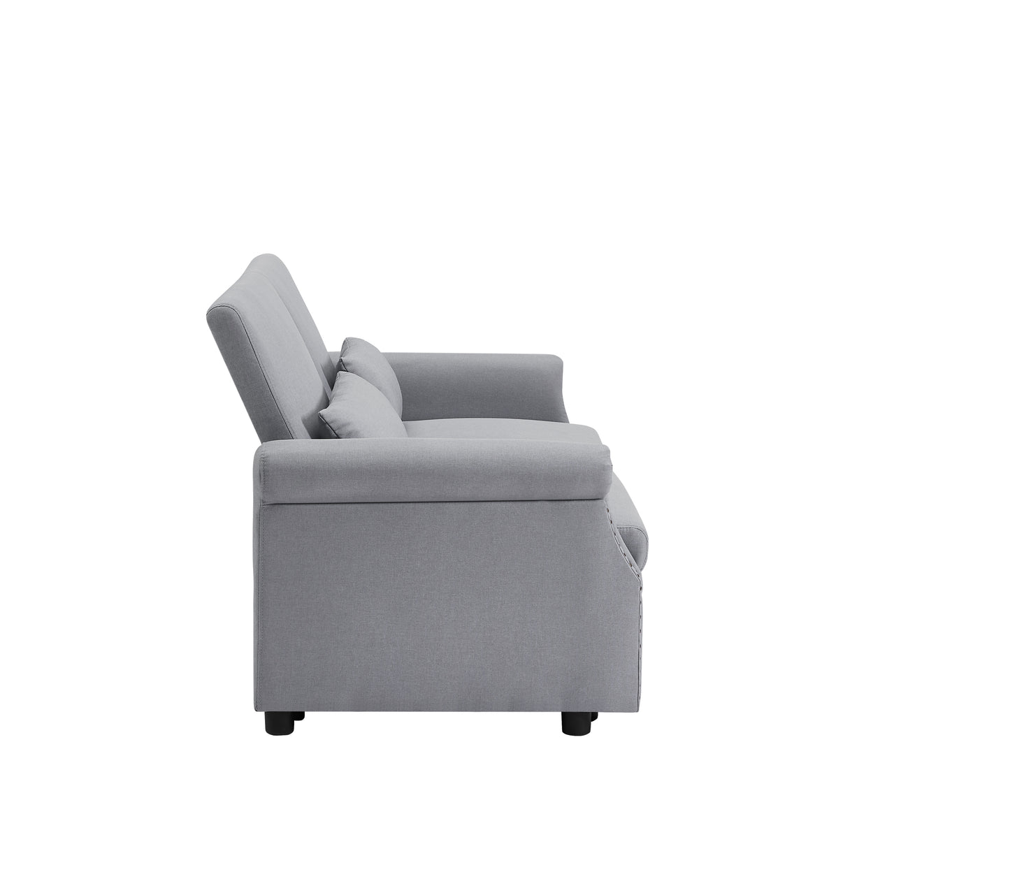 55" Pull Out Sleep Sofa Bed 2 Seater Loveseat with Adjustable Backrest and Lumbar Pillows for Apartment Office Living Room | Artemax Modern Couch