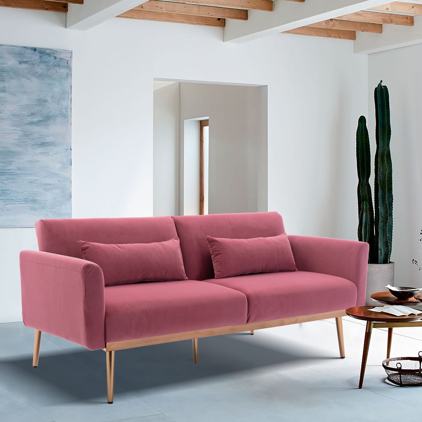 COOLMORE Velvet Sofa - Accent Loveseat with Metal Feet | Stylish and Comfortable Furniture for Your Living Space | Available in Various Colors and Sizes