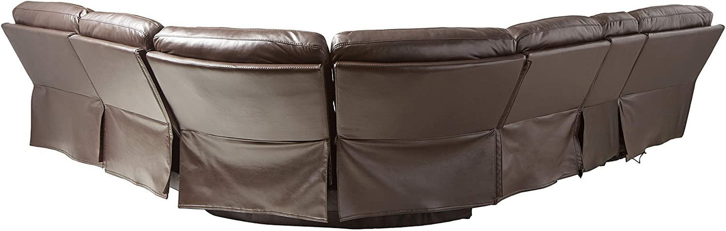 Saul Sectional Sofa (Power Motion/USB) in Espresso Leather-Aire - Comfortable and Stylish Seating Solution with Convenient Power Motion and USB Ports - Espresso Leather-Aire Upholstery in 54155 Size