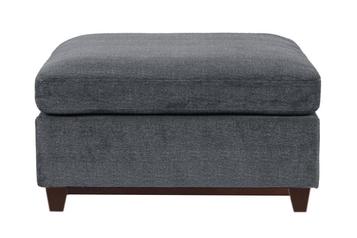 Ash Grey Chenille Fabric Modular Sectional 6pc Set Living Room Furniture Corner L-Sectional Couch with 2 Corner Wedges, 2 Armless Chairs, and 2 Ottomans - Tufted Back, Exposed Wooden Base