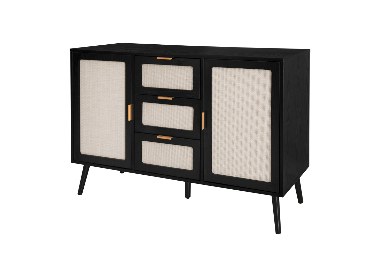 2 Door 3 Drawer Accent Storage Cabinet for Living Room Bedroom