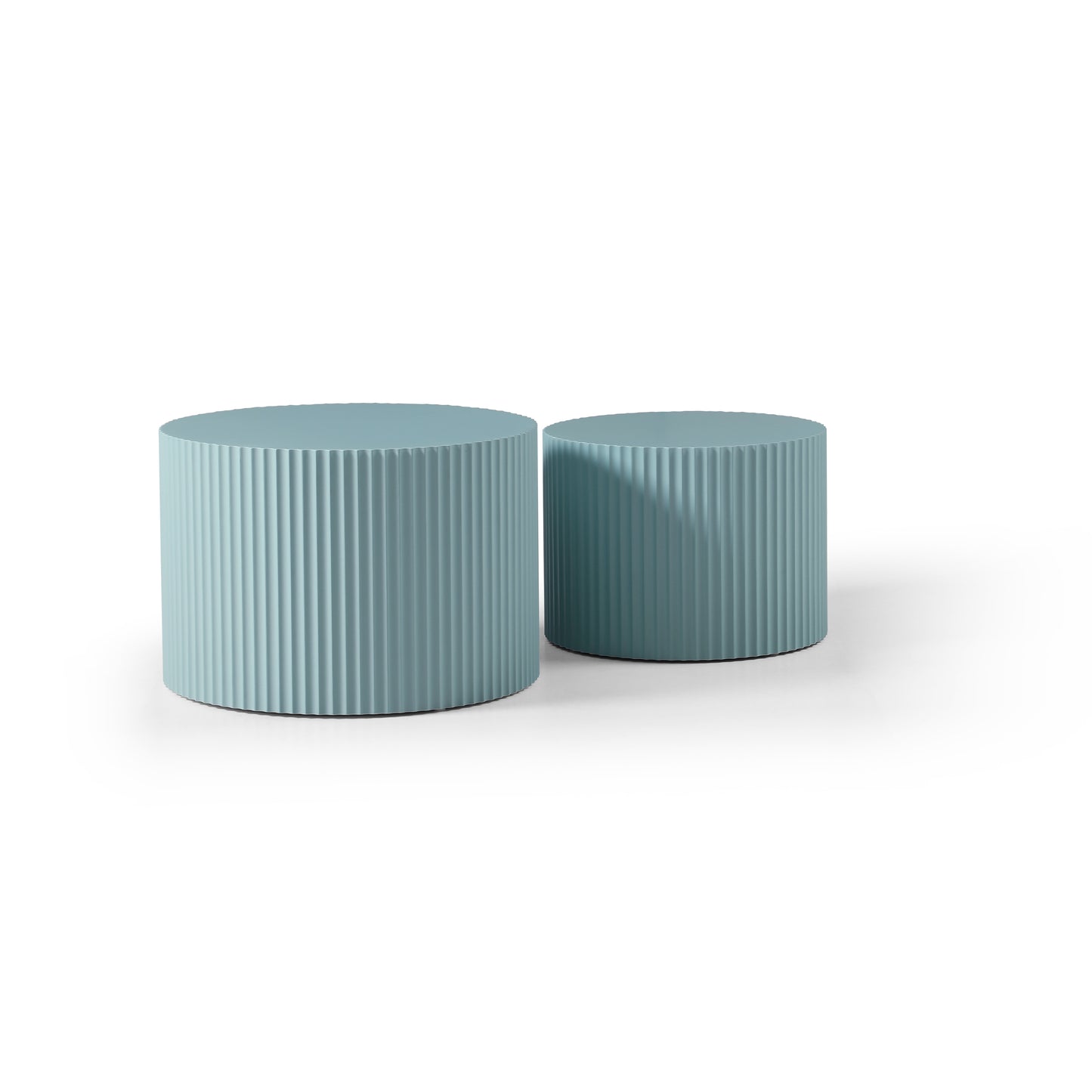 MDF Nesting Table Set of 2, Handcrafted Round Coffee Table for Living Room/Leisure Area, Blue – Stylish Multi-Functional Furniture for Modern Homes