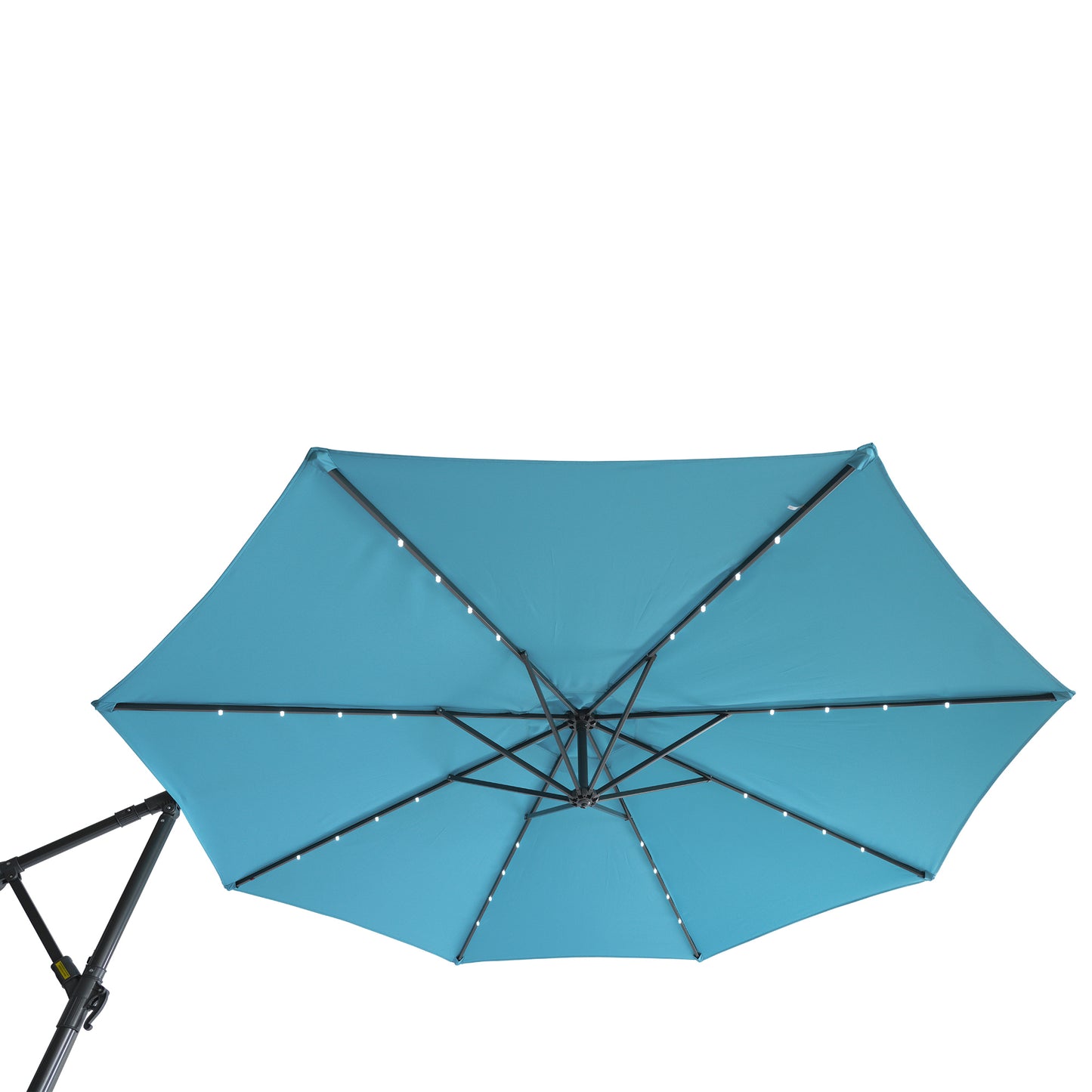 10 FT Solar LED Patio Outdoor Umbrella with 32 LED Lights - Easy Open Adjustment, Hanging Cantilever Offset Design - Ideal for Outdoor Spaces