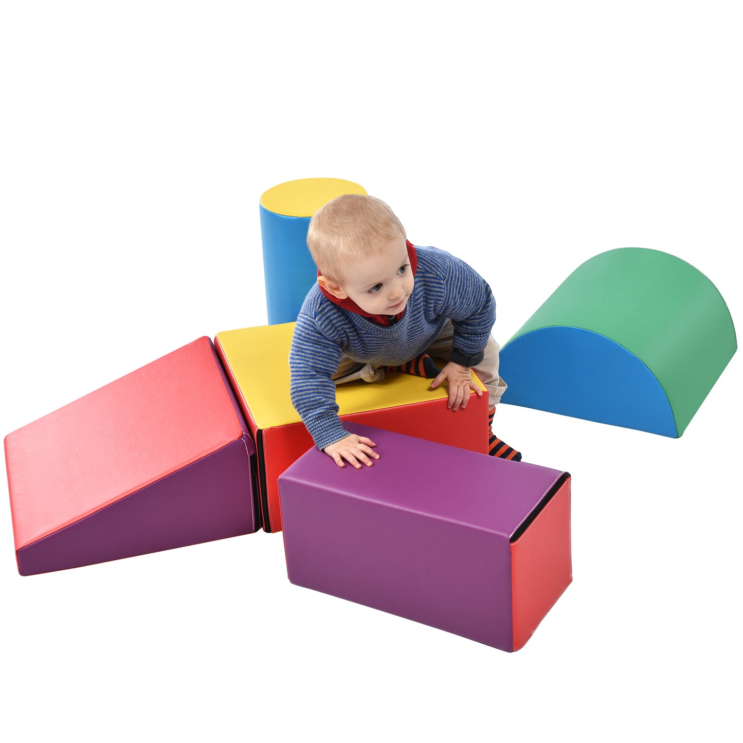 Soft Climb and Crawl Foam Playset - Safe Foam Nugget Shapes Block for Infants, Preschools, Toddlers, Kids Crawling and Climbing Indoor Play Structure