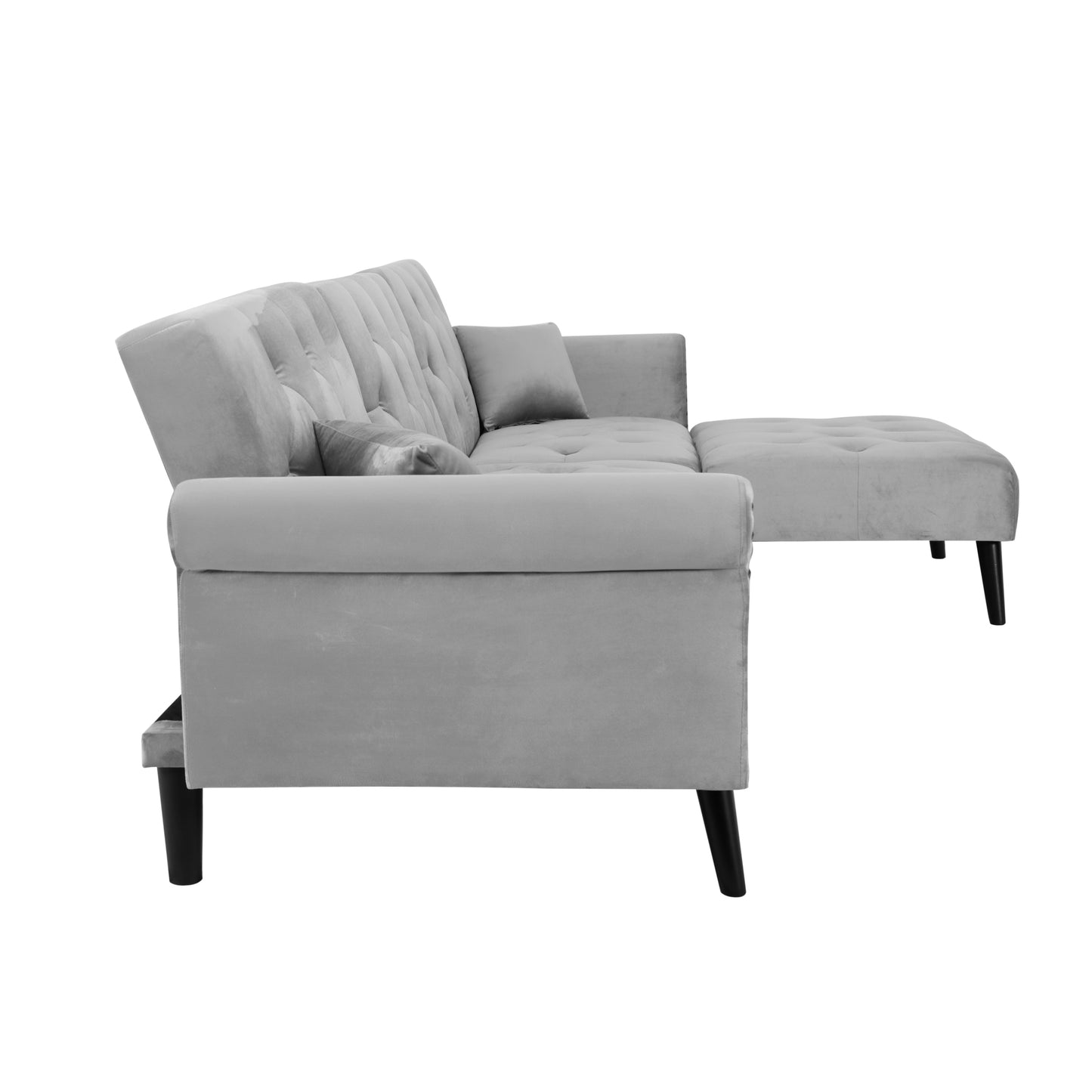 Convertible Sofa Bed Sleeper in Light Grey Velvet - Stylish and Versatile Furniture for Comfortable Sleep - Available in Multiple Sizes (W223S00002, W223S00456, W223S00708)