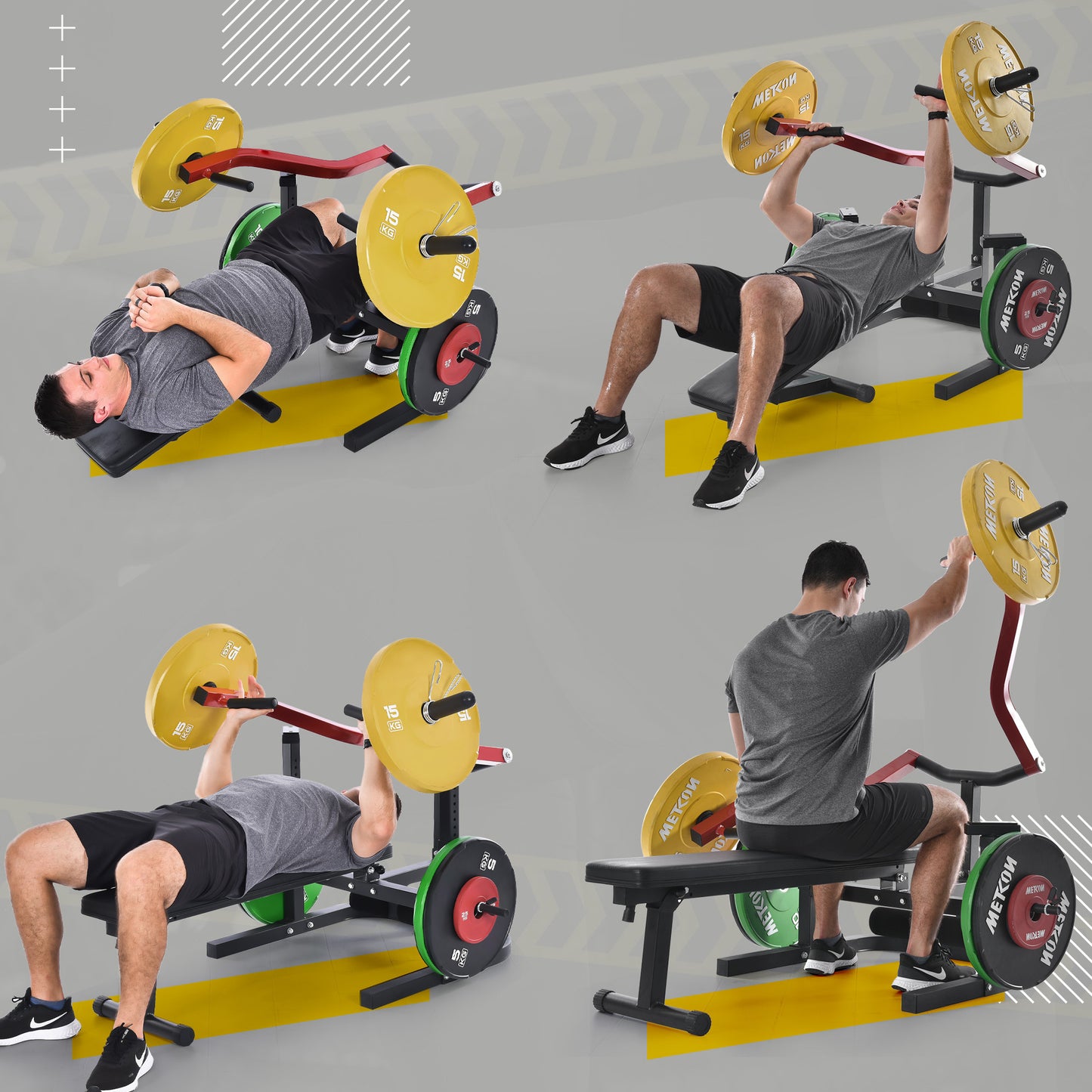 Weight Chest Press Bench - Adjustable Positions Flat Incline for Chest & Arm Ab Workout, Home Gym Equipment Max 2000 LB