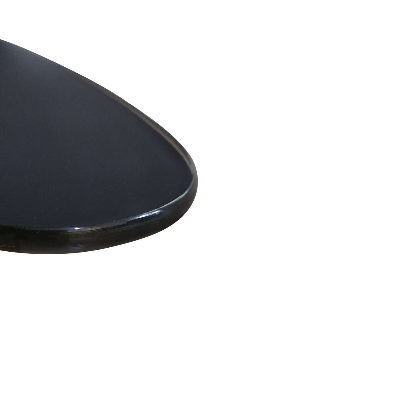 Adjustable Height Black Tempered Glass Table Desk with Lockable Wheels | Adjustable Range 24.2" to 32.7"