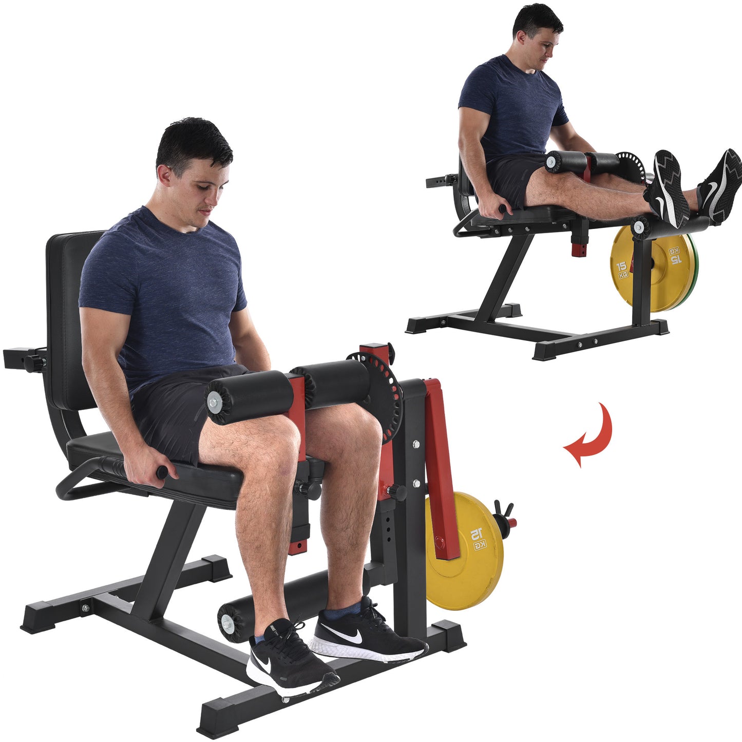 Leg Extension and Curl Machine - Adjustable Seat Backrest, Rotary Leg Extension, and Adjustable Leg Curl for Home Gym Hamstring and Quadriceps Exercises (220 letters)