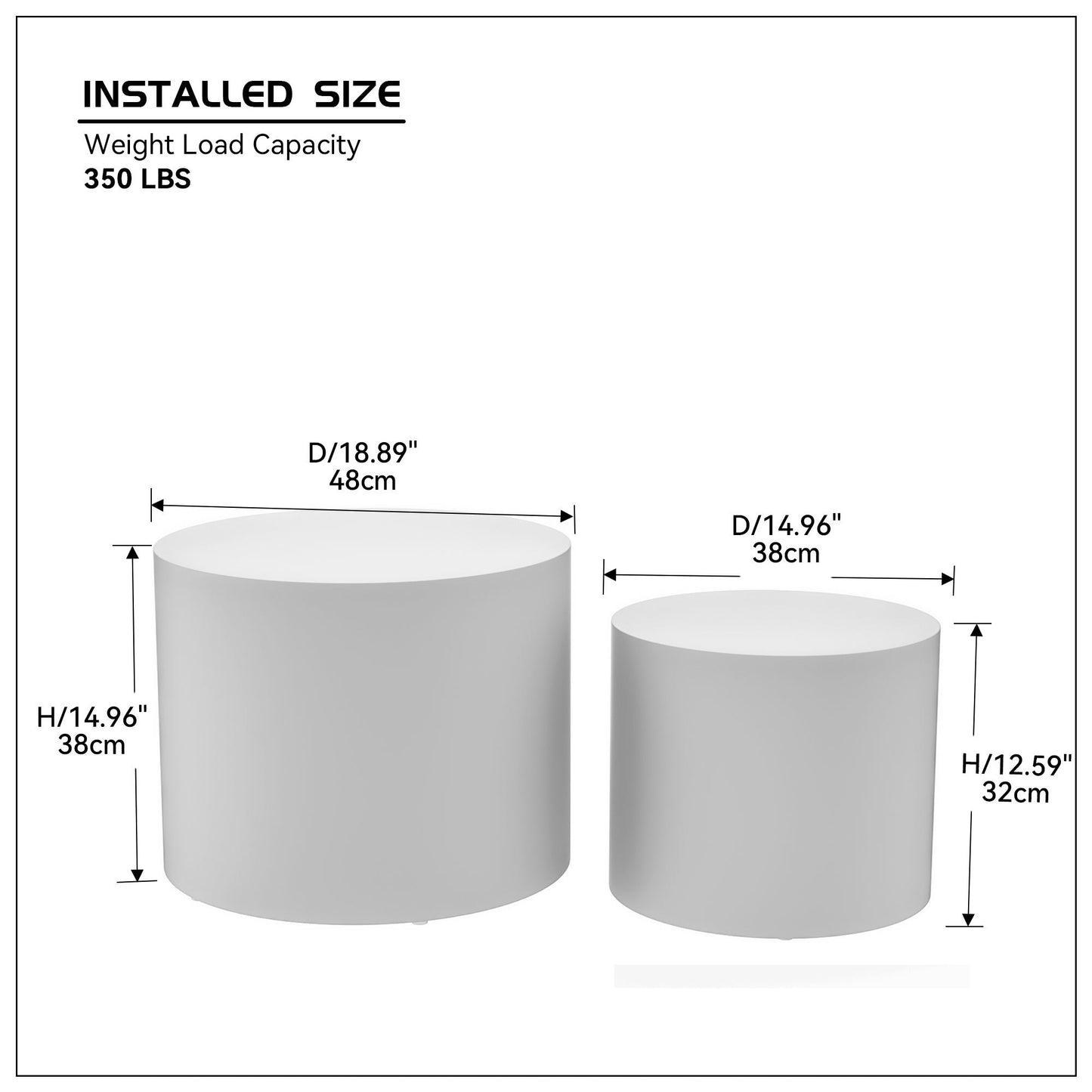 MDF Veneer Side/Coffee/End/Nesting Table Set of 2, White - Ash/Oak/Walnut Finish for Living Room, Office, Bedroom
