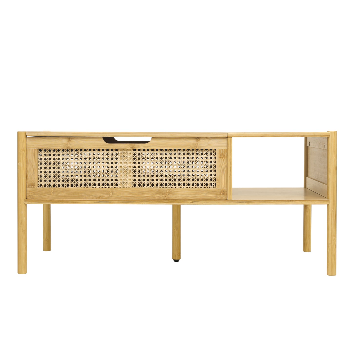 Coffee Table, Top Lifting, Natural Bamboo and Rattan - Ideal for Living Room Décor with Elegant Design, Durable Construction, and Convenient Storage Space - Available in Multiple Sizes and Earthy Tones