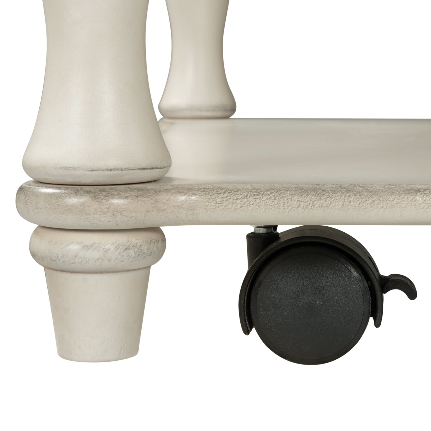 ON-TREND Two-tone Retro Cocktail Table: Easy Assembly, Movable with Caster Wheels for Livingroom (Antique Gray)