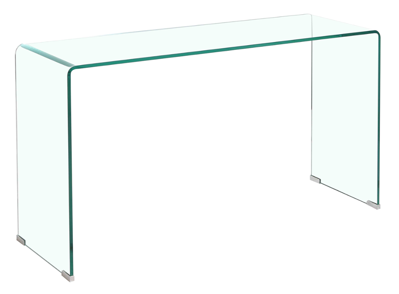 Glass Console Table - Transparent Tempered Glass Console Table with Rounded Edges - Desks, Sofa Table - Stylish and Functional - Ideal for Living Rooms or Entryways - Available in Various Sizes
