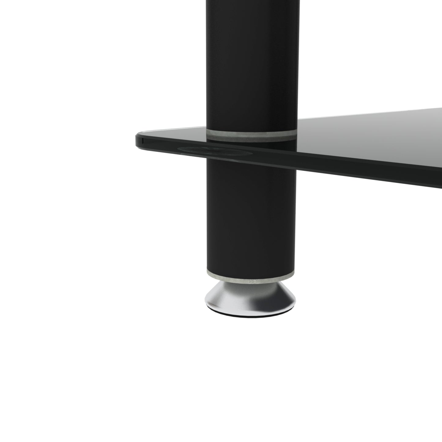 2-Piece Black Side Table: 2-Tier Space End Table, Modern Night Stand with Storage Shelve