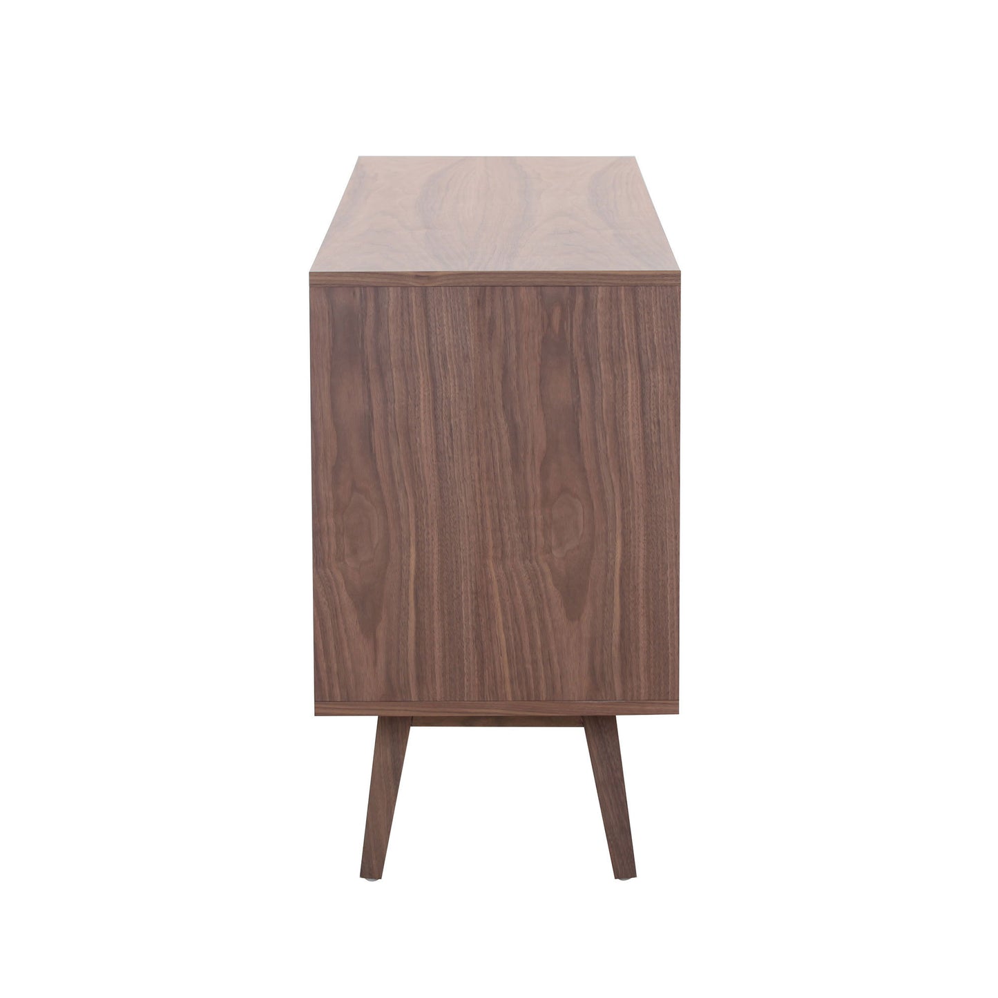 Modern Sideboard with 4 Door, Buffet Cabinet, Storage Cabinet, Anti-Topple Design, Large Countertop Walnut