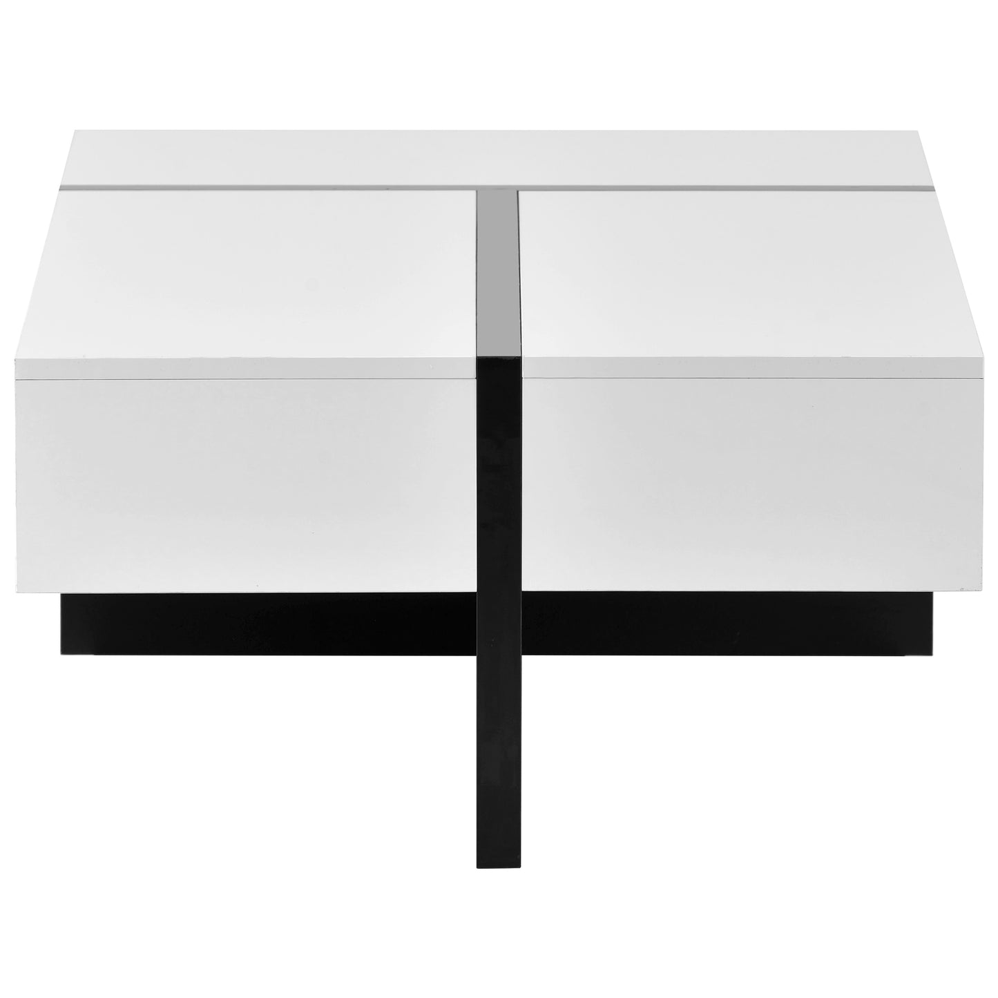 Contemporary Rectangle Design Living Room Furniture, Modern High Gloss Surface Cocktail Table, Center Table for Sofa or Chairs, 45.2x25.5x13.7in, On-Trend