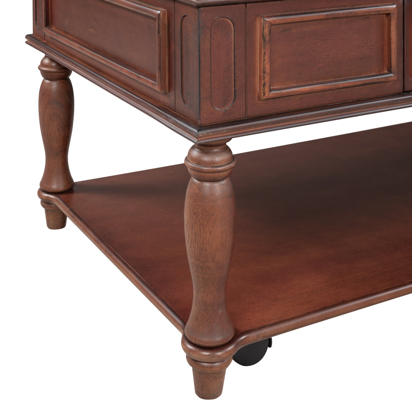 Retro Cocktail Table Coffee Table for Livingroom - Easy Assembly, Movable & Stylish with Caster Wheels - Espresso Finish