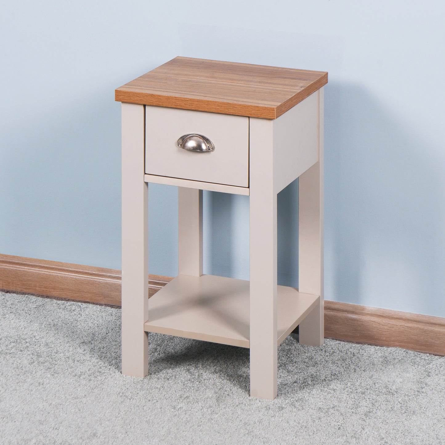 Wooden Living Room Side Table with Drawer, Floor-standing Storage Table for Organizing Décor and Essentials, Available in Various Sizes and Colors