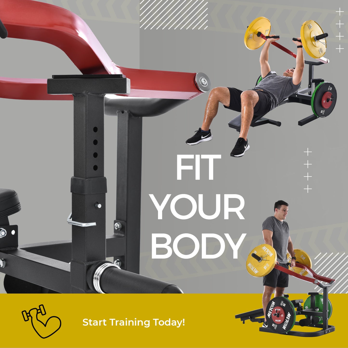 Weight Chest Press Bench - Adjustable Positions Flat Incline for Chest & Arm Ab Workout, Home Gym Equipment Max 2000 LB