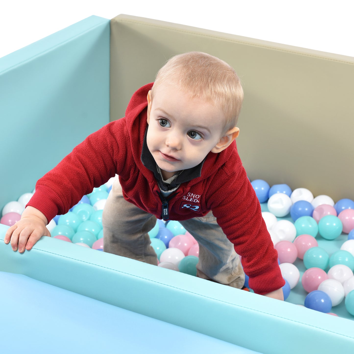 Soft Foam Ball Pit for Toddlers Crawling, Indoor Toy Kids Ball Pool Playpen, Foldable & Portable Easy Clean Babies Soft Ball Pool, 59 x 43 inch