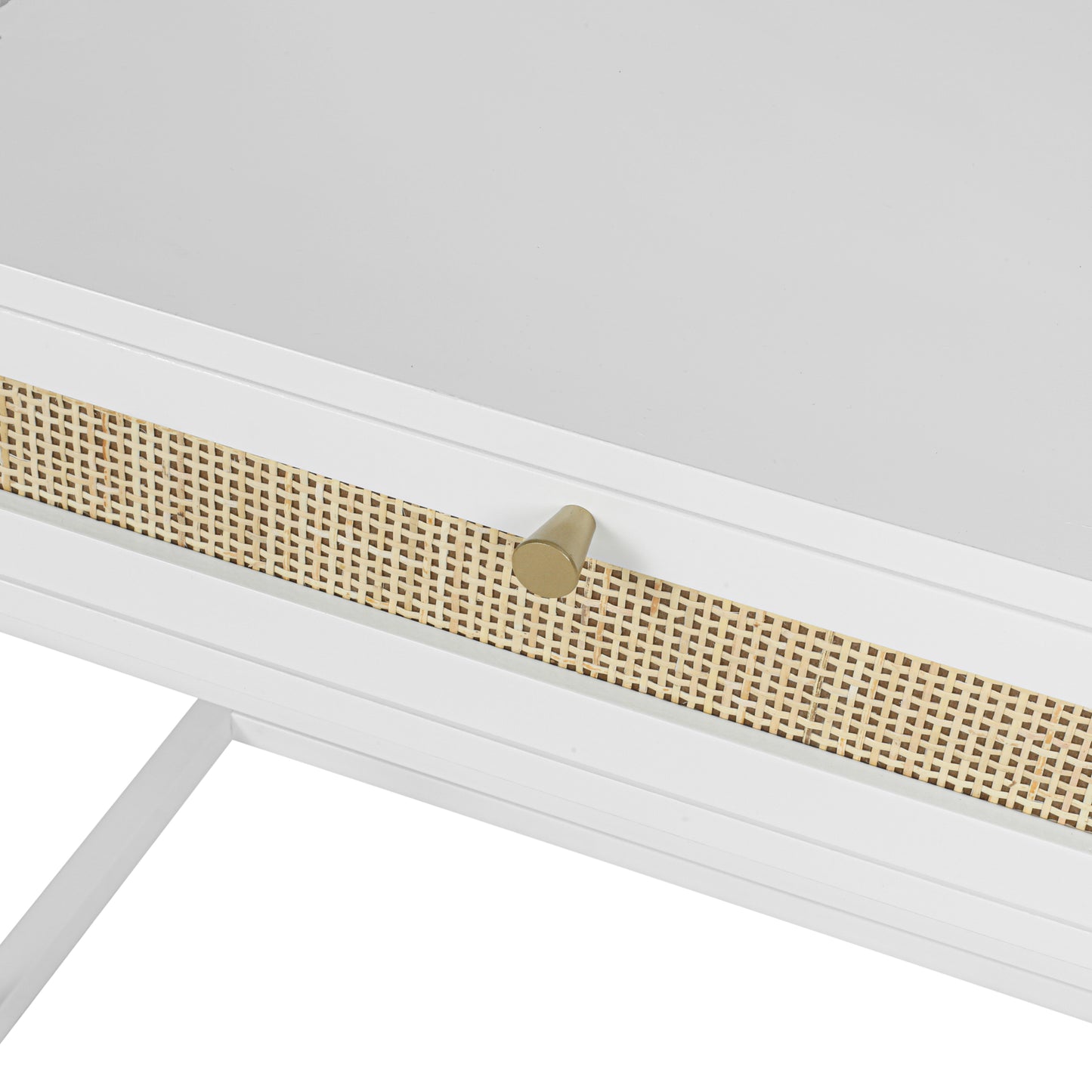 Rattan Drawer Coffee Table - Modern Furniture Decor for Living Room Reception - Easy Assembly, Rectangular - Unique Design, Brown, 2 Drawers