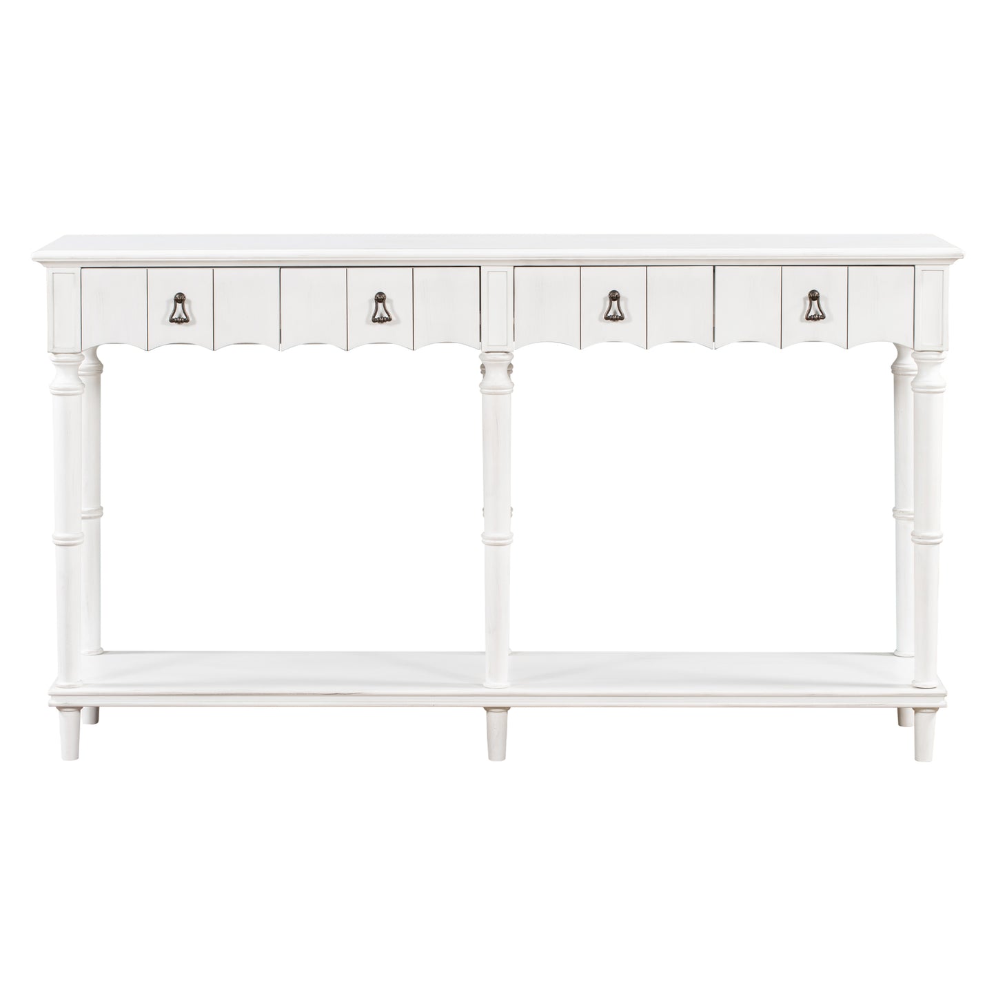 U-Style Console Table with 4 Front-Facing Storage Drawers and 1 Shelf – Ideal for Hallway, Living Room, or Bedroom – Classic Design with Ample Storage Space – Available in Various Colors and Sizes
