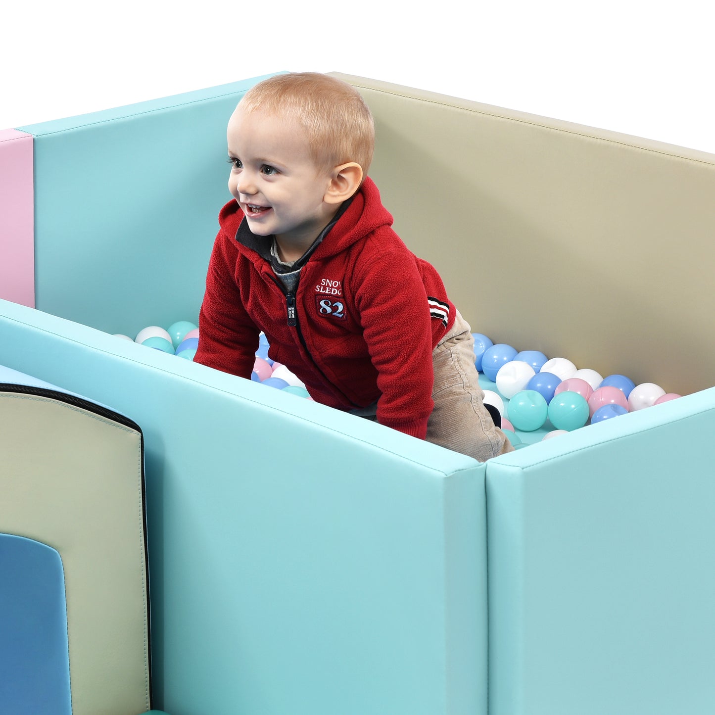 Soft Foam Ball Pit for Toddlers Crawling, Indoor Toy Kids Ball Pool Playpen, Foldable & Portable Easy Clean Babies Soft Ball Pool, 59 x 43 inch