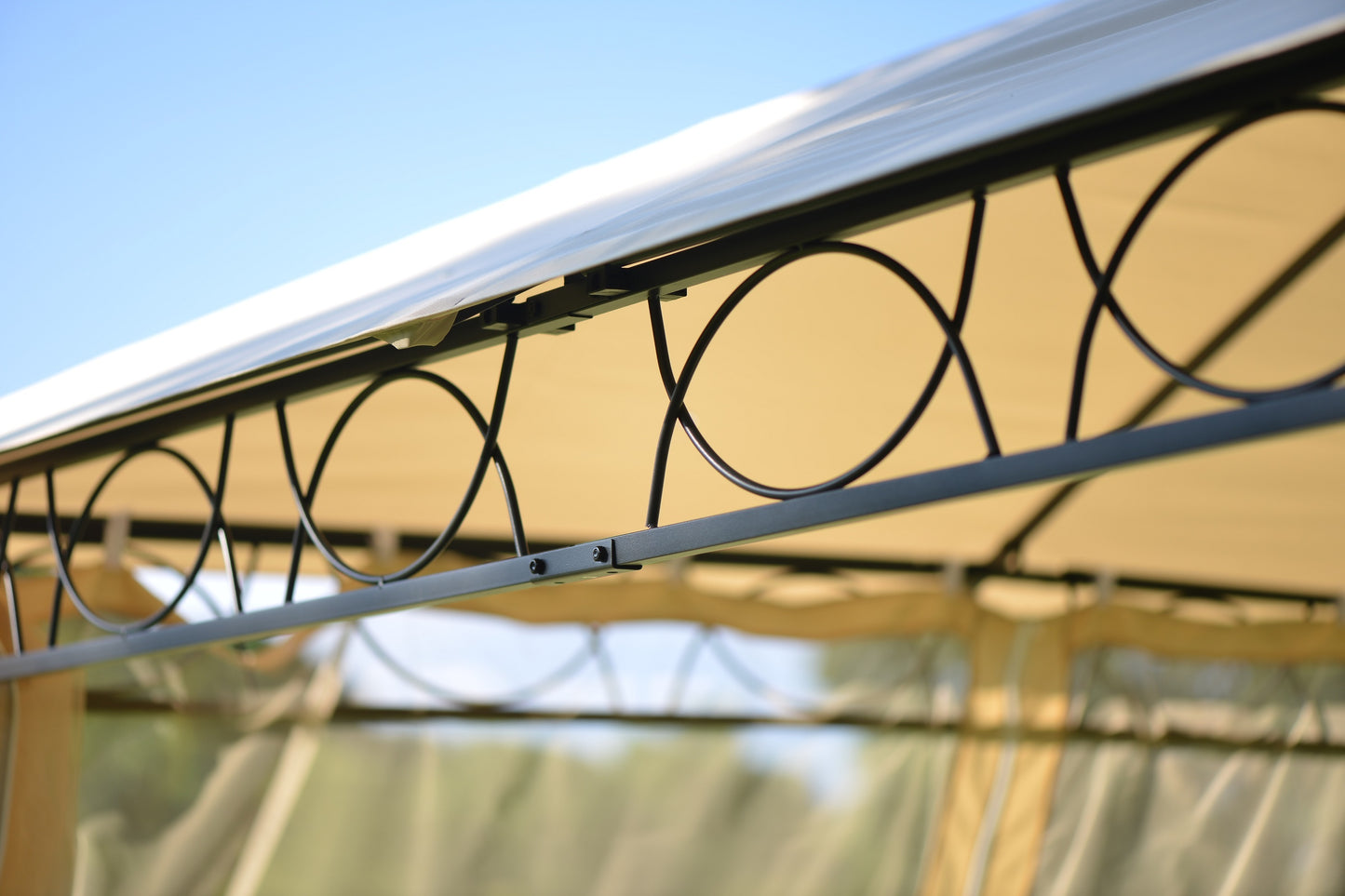 Double Tiered Grill Canopy: Outdoor BBQ Gazebo Tent with UV Protection, Beige - U_STYLE (VIDEO)
